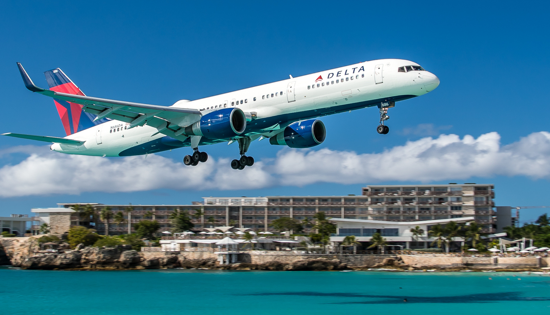 Delta Air Lines, Boeing 757-200, Sint Maarten, Princess Juliana Intl, 1920x1100 HD Desktop