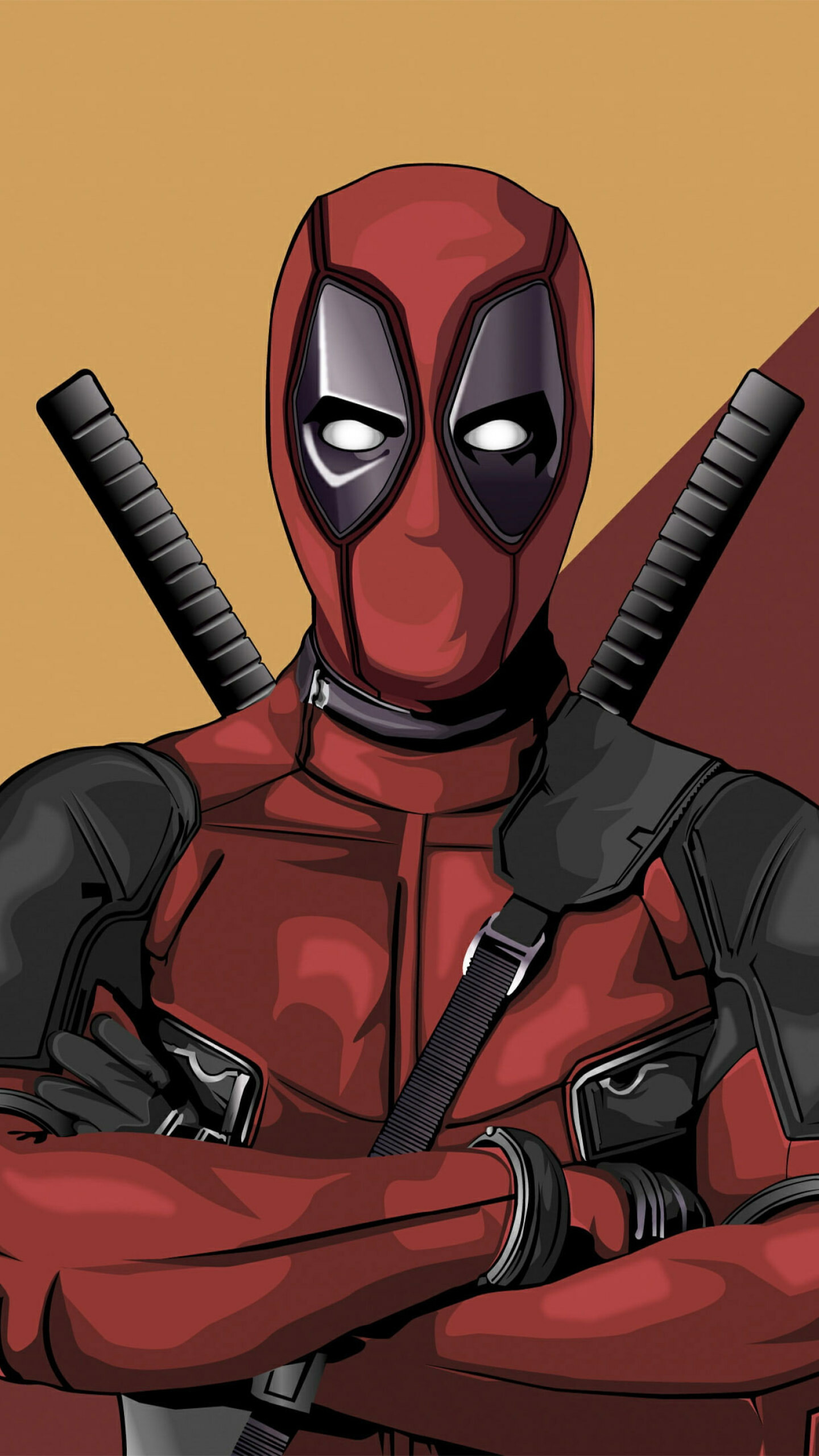 Deadpool: Artwork, Originally depicted as a supervillain in both New Mutants and X-Force. 1440x2560 HD Wallpaper.