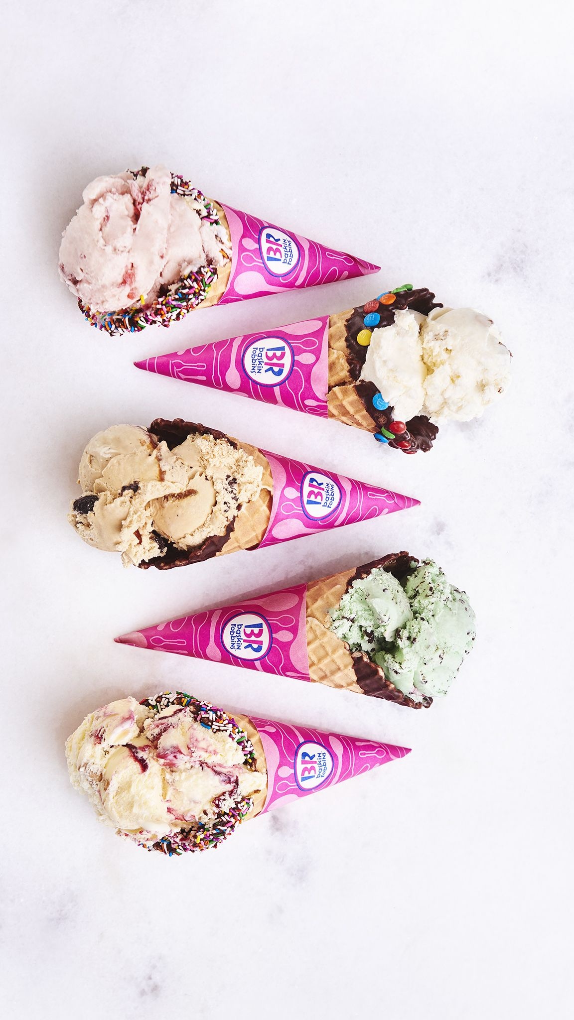 Baskin Robbins: A world-renowned brand of ice cream, Burt Baskin and Irv Robbins. 1160x2050 HD Wallpaper.