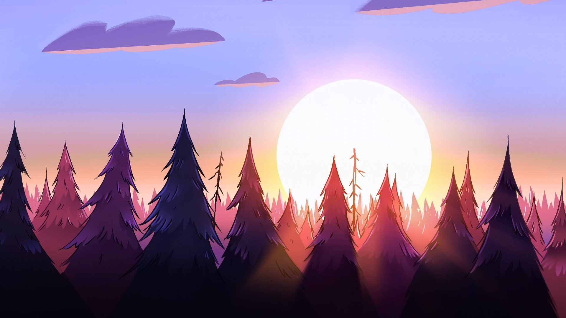 Gravity Falls: An American animated television series created by Alex Hirsch. 1920x1080 Full HD Background.