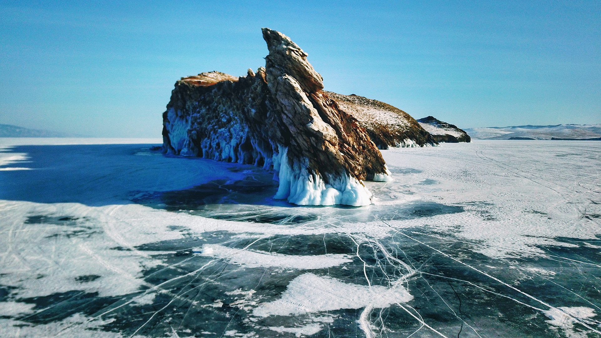 Lake Baikal in winter, Stunning pictures, Soulful experience, Russian wonder, 1920x1080 Full HD Desktop
