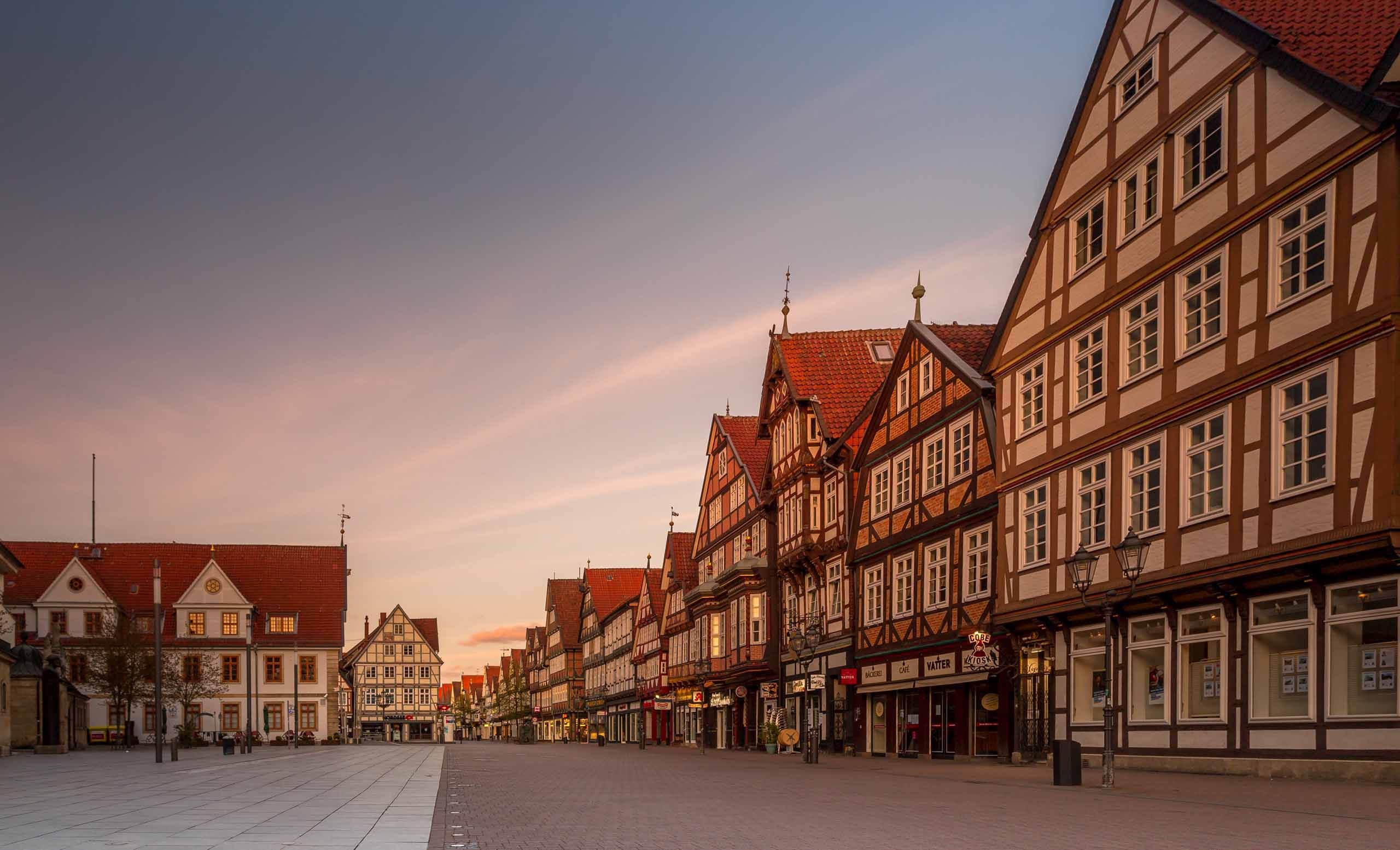 Town: Stechbahn in Celle, Lower Saxony, Germany, Timber-framed houses. 2560x1560 HD Background.