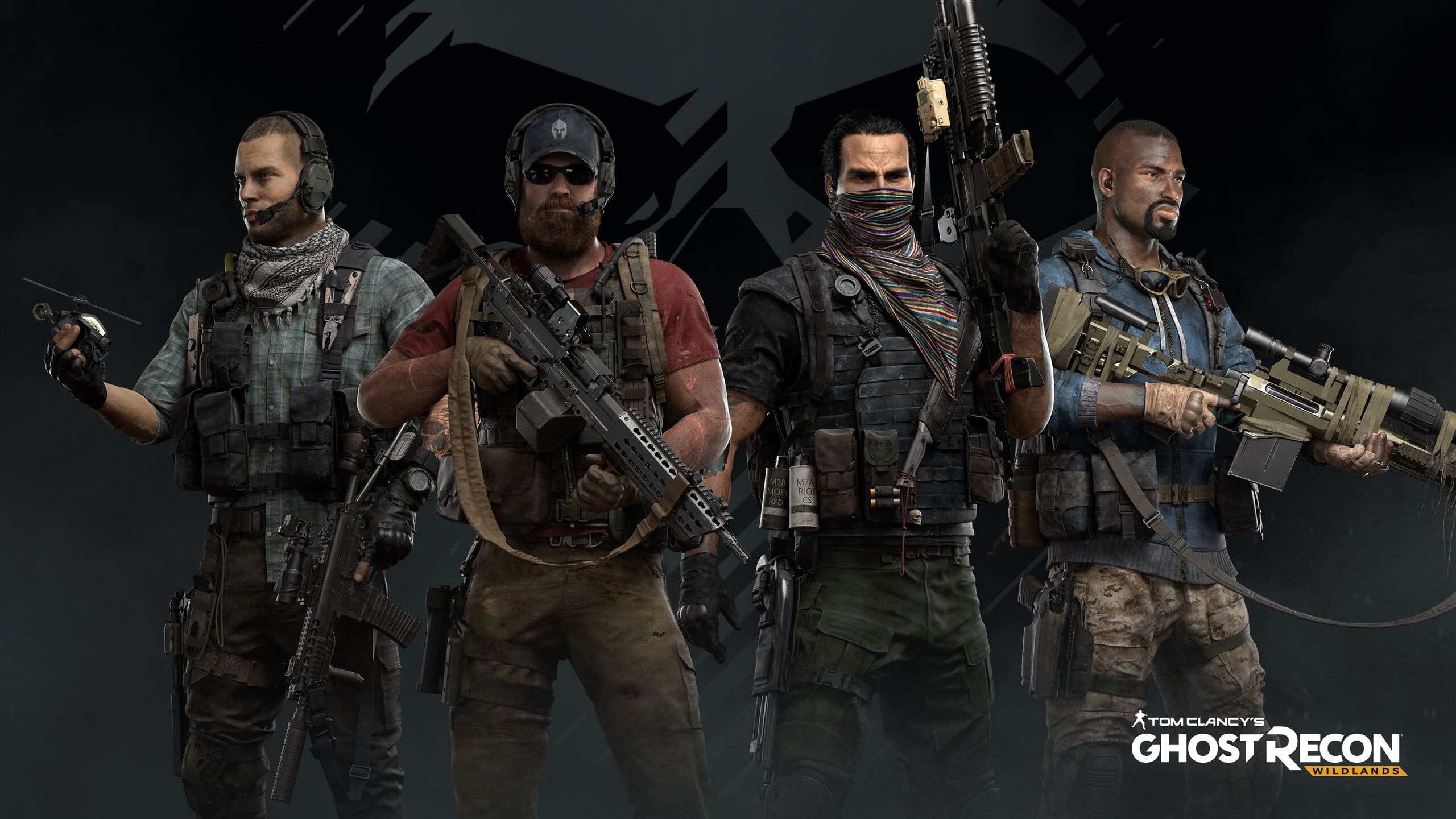 Ghost Recon: Wildlands: Nomad, Midas, Holt, Weaver, The leader with his ghosts team, SpecOps soldiers. 2560x1440 HD Background.