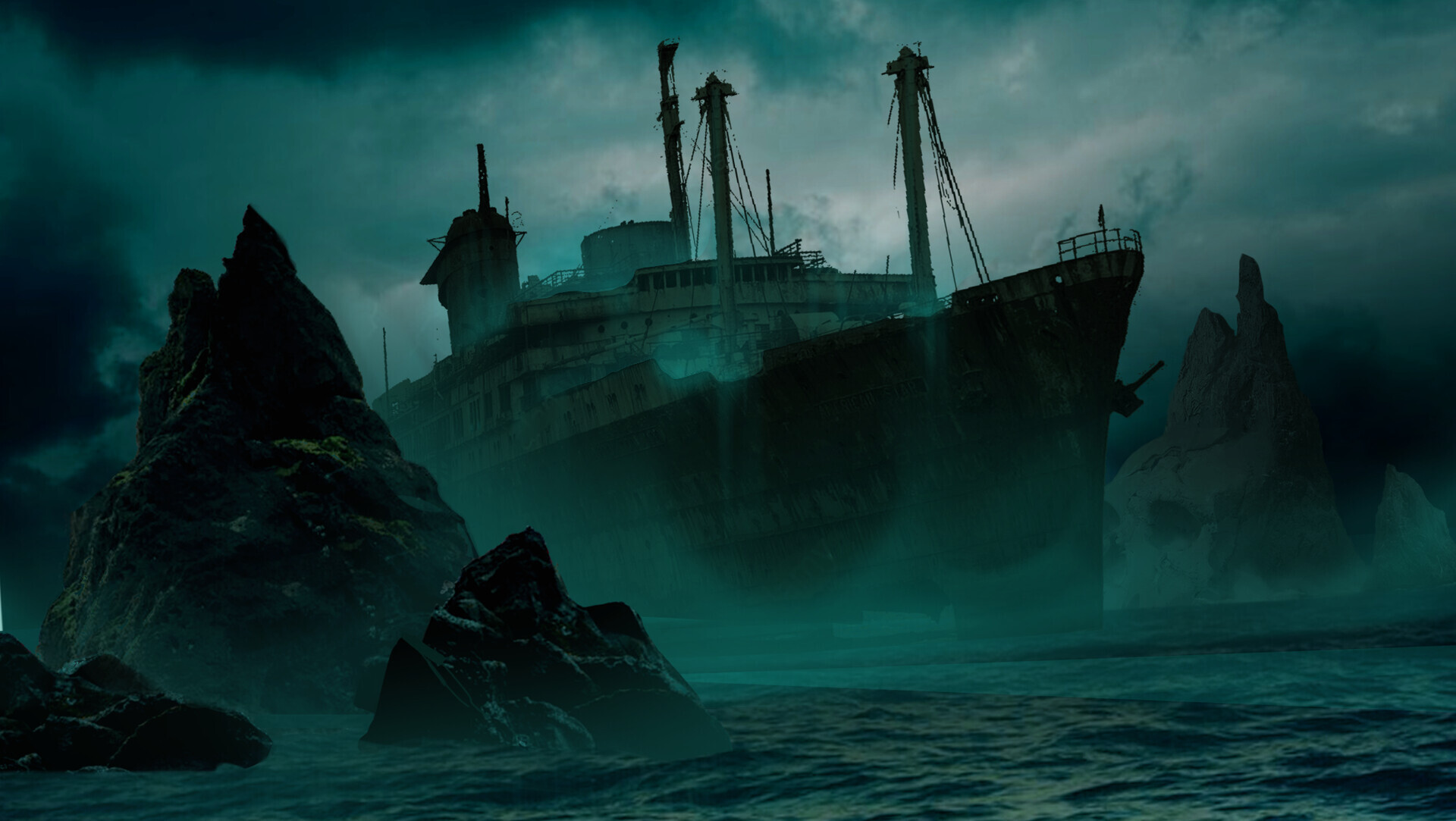 Ghost Ship: Can be the result of tragic events such as storms, piracy, or mutiny. 1920x1090 HD Wallpaper.