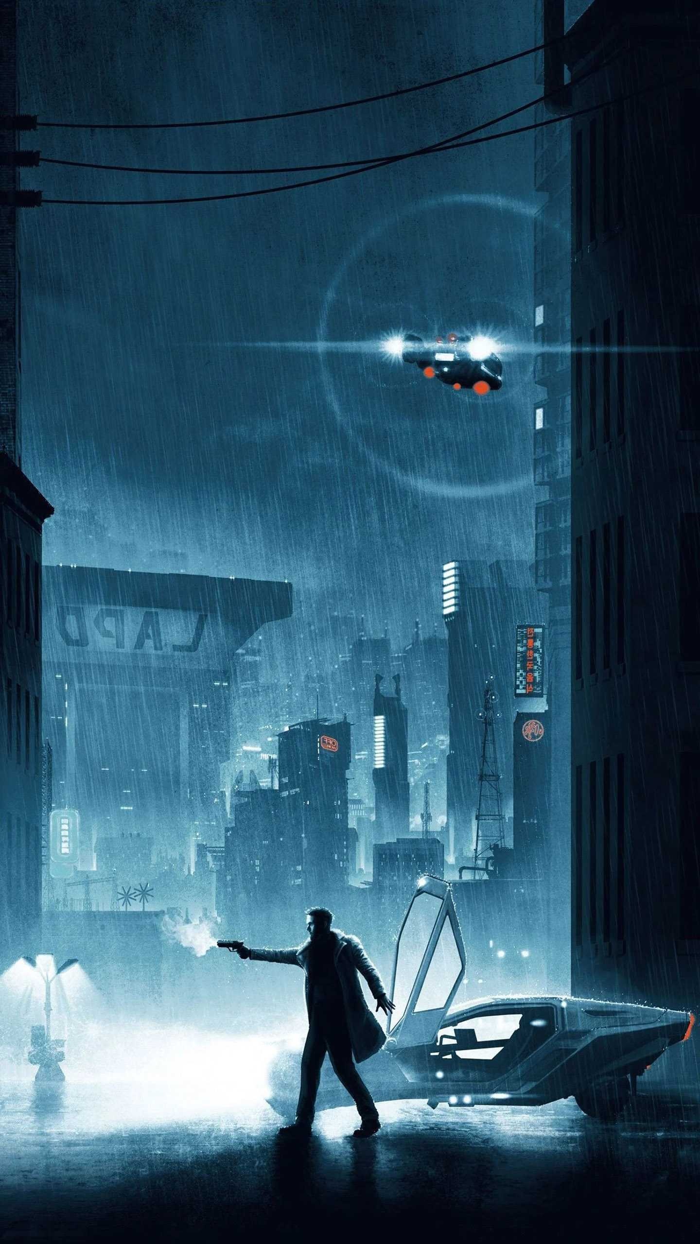 Blade Runner, Atmospheric cityscape, Cyberpunk aesthetic, Noir storytelling, 1440x2560 HD Phone