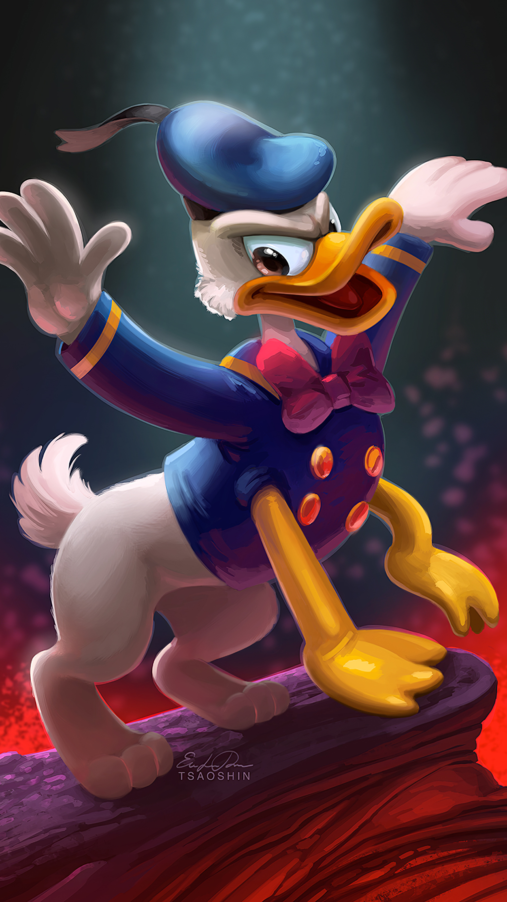 Donald Duck: Included in TV Guide's list of the 50 greatest cartoon characters of all time in 2002. 2160x3840 4K Wallpaper.
