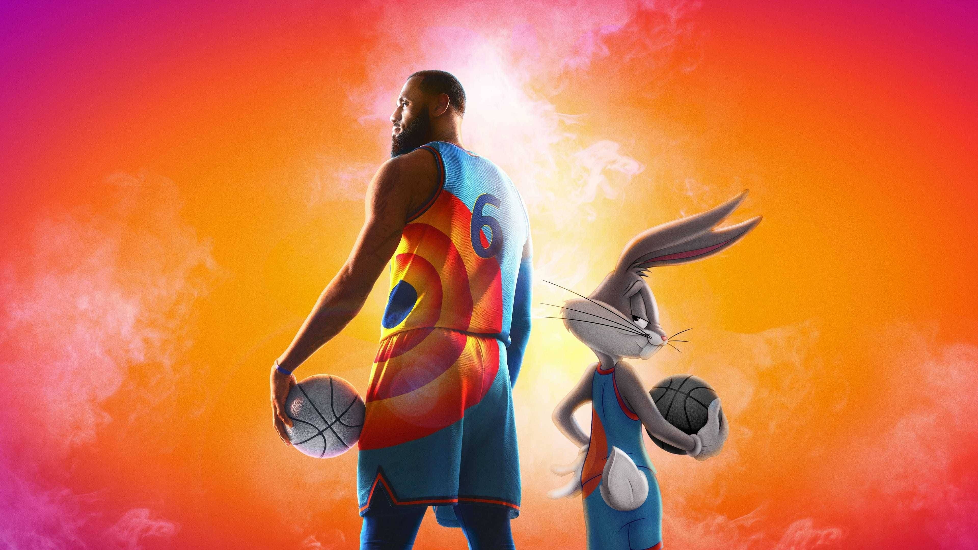Space Jam: A New Legacy (2021), LeBron James and Bugs Bunny. 3840x2160 4K Wallpaper.