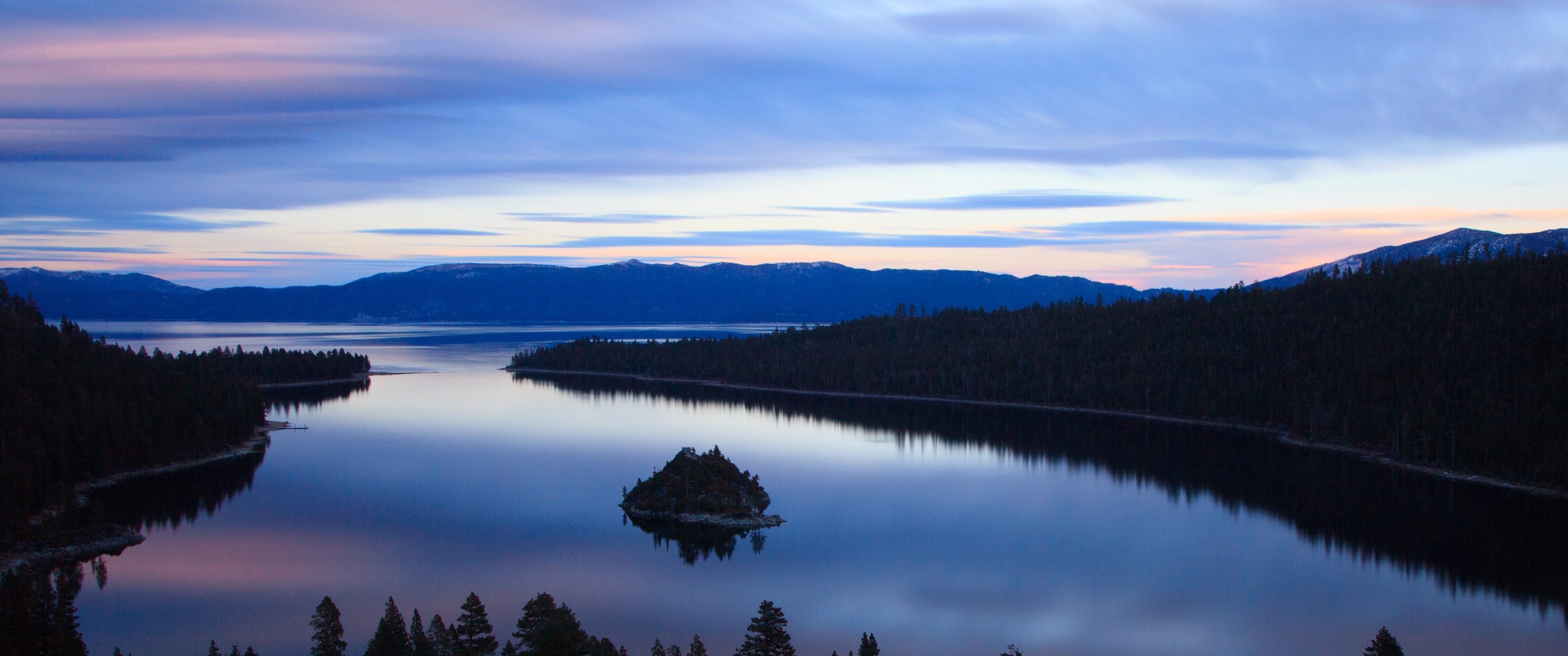 Emerald Bay wallpaper, Lake Tahoe, California, Stunning nature, 3440x1440 Dual Screen Desktop