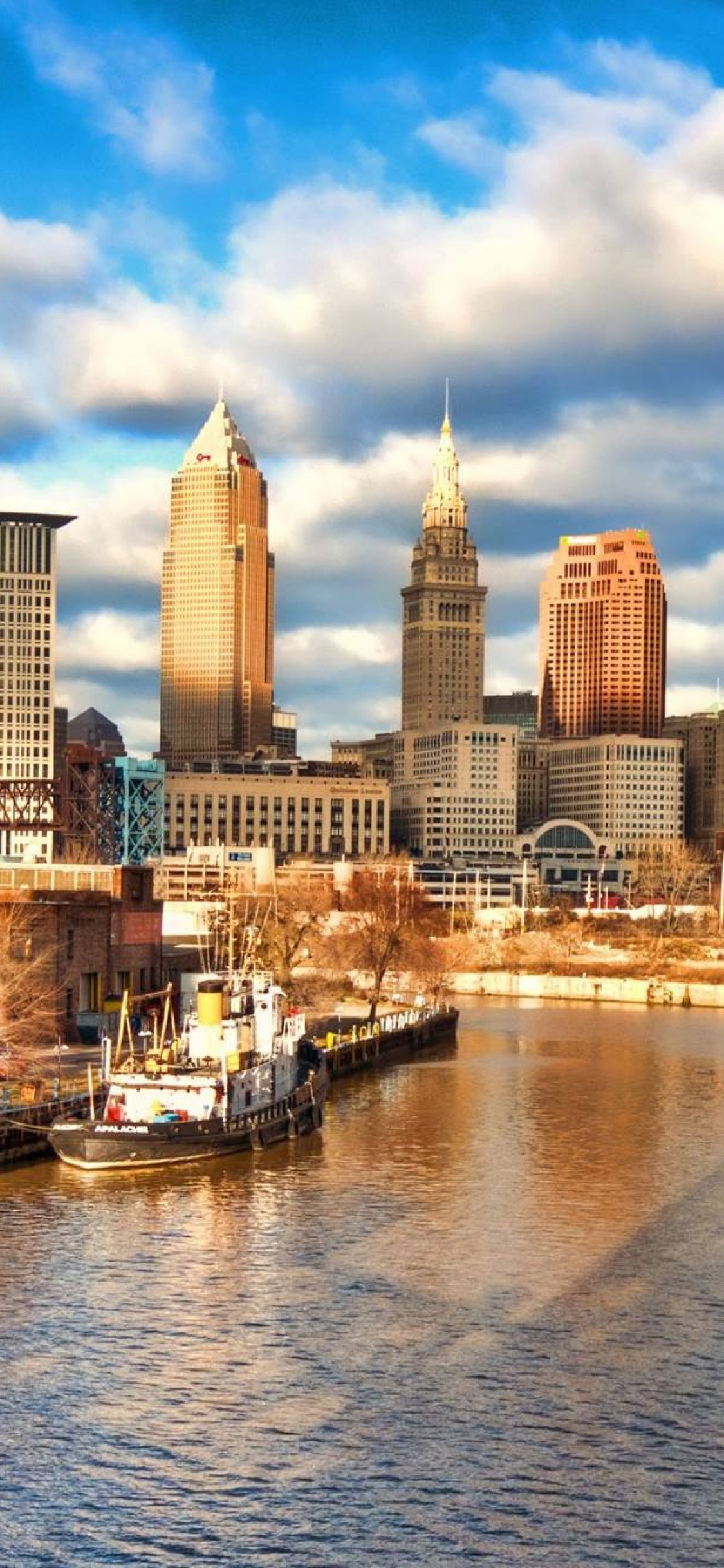 Cleveland Skyline, Michelle Cunningham's post, Cleveland wallpapers, City scenery, 1130x2440 HD Handy