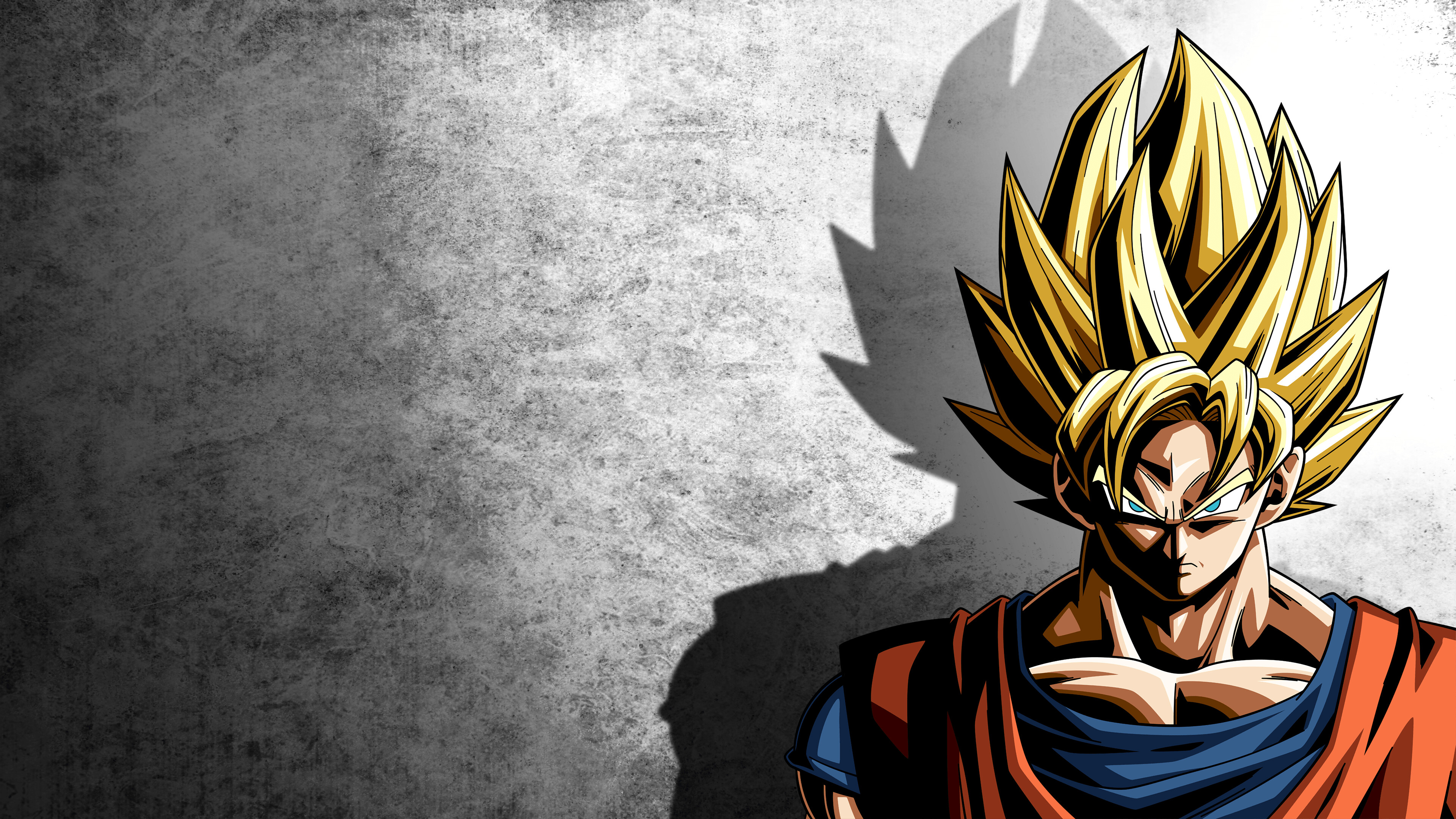 Goku Super Saiyan: SSJ2, The golden hair brought on by the transformation, Japanese comics and graphic novels. 3840x2160 4K Background.