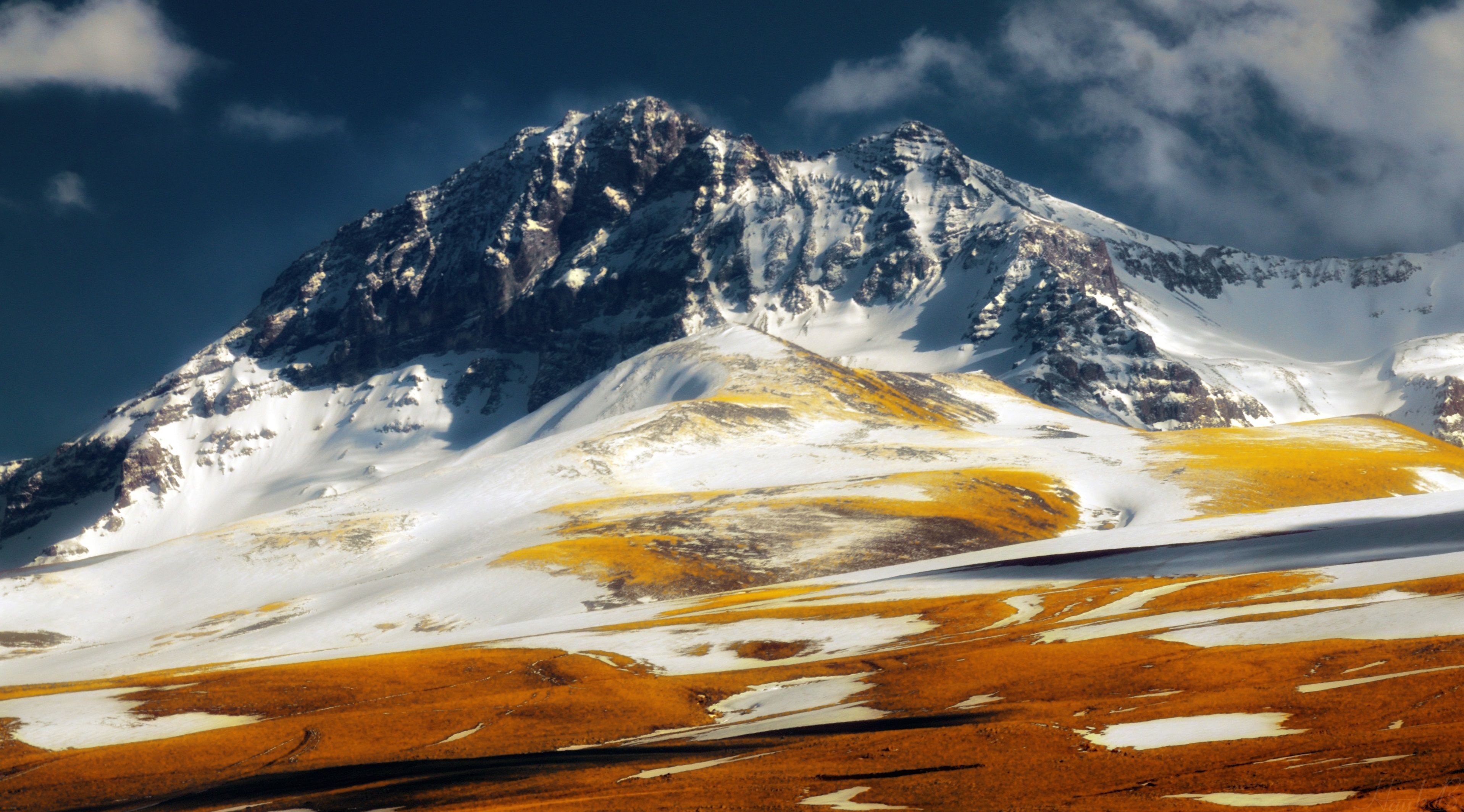 Armenia: Mount Aragats, An isolated four-peaked volcano massif. 3840x2130 HD Background.