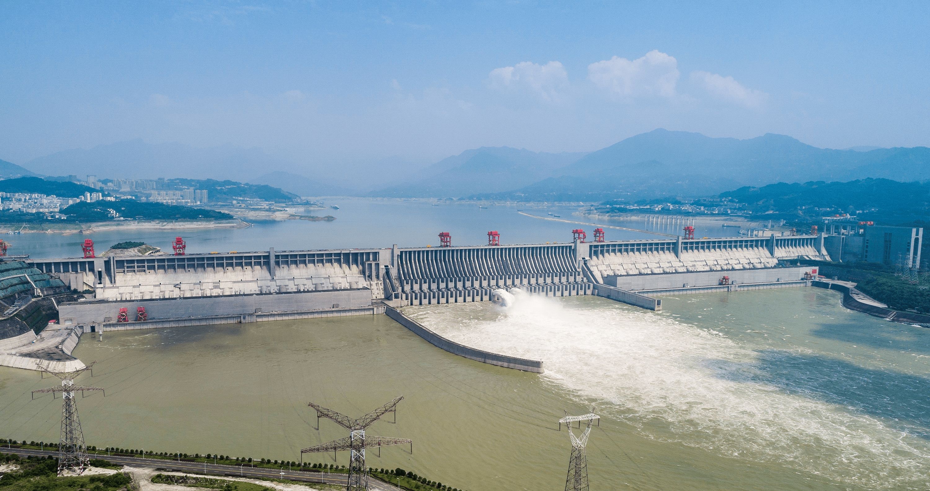 Three Gorges, Chinese landmark, Hydro projects, Military defense, 3000x1590 HD Desktop