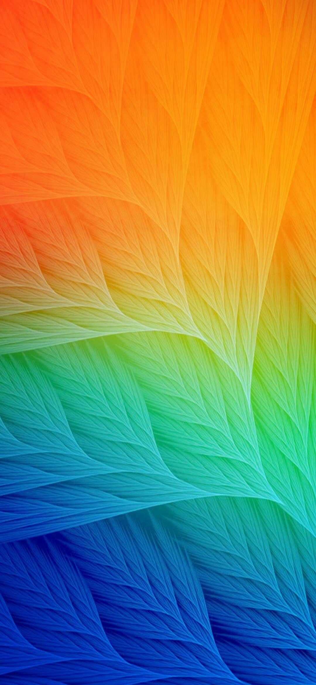 Rainbow Colors: Art that uses straight and curved lines and color to form shapes. 1080x2340 HD Wallpaper.