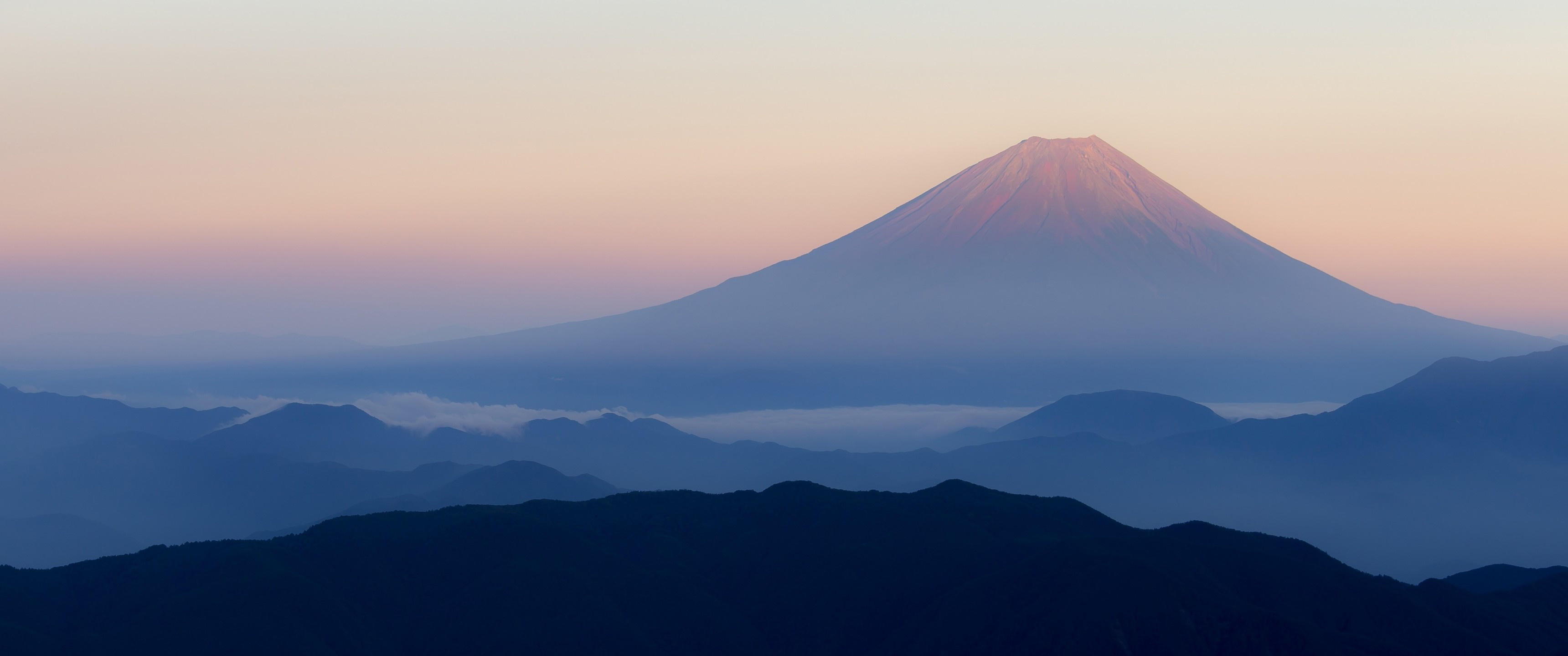 Mount Fuji, Travels, Japan, Clean Sky, 3440x1440 Dual Screen Desktop