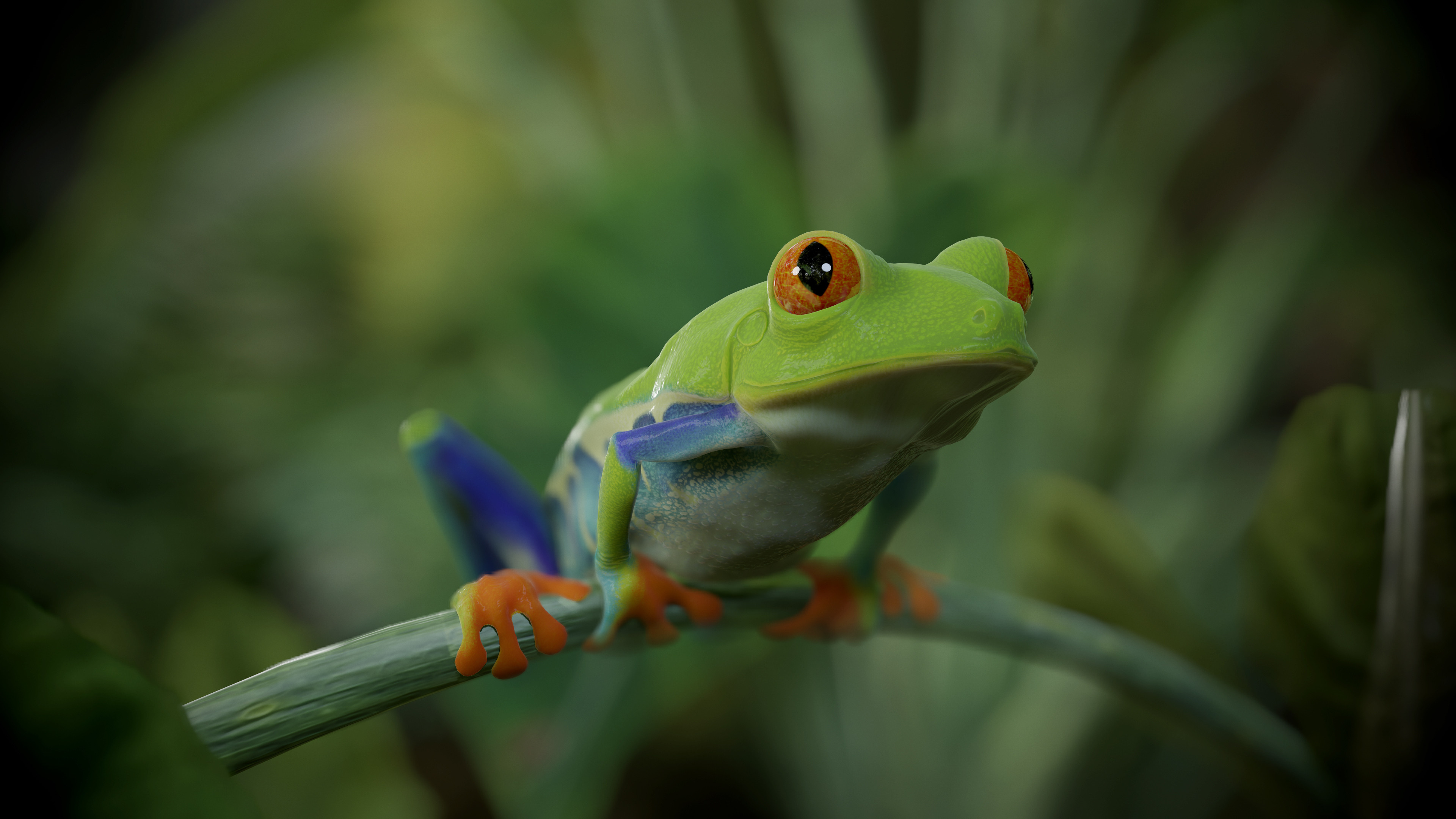Artstation's wonders, Red Eye Tree Frog, CG artists' prowess, Creative amphibian, 3840x2160 4K Desktop