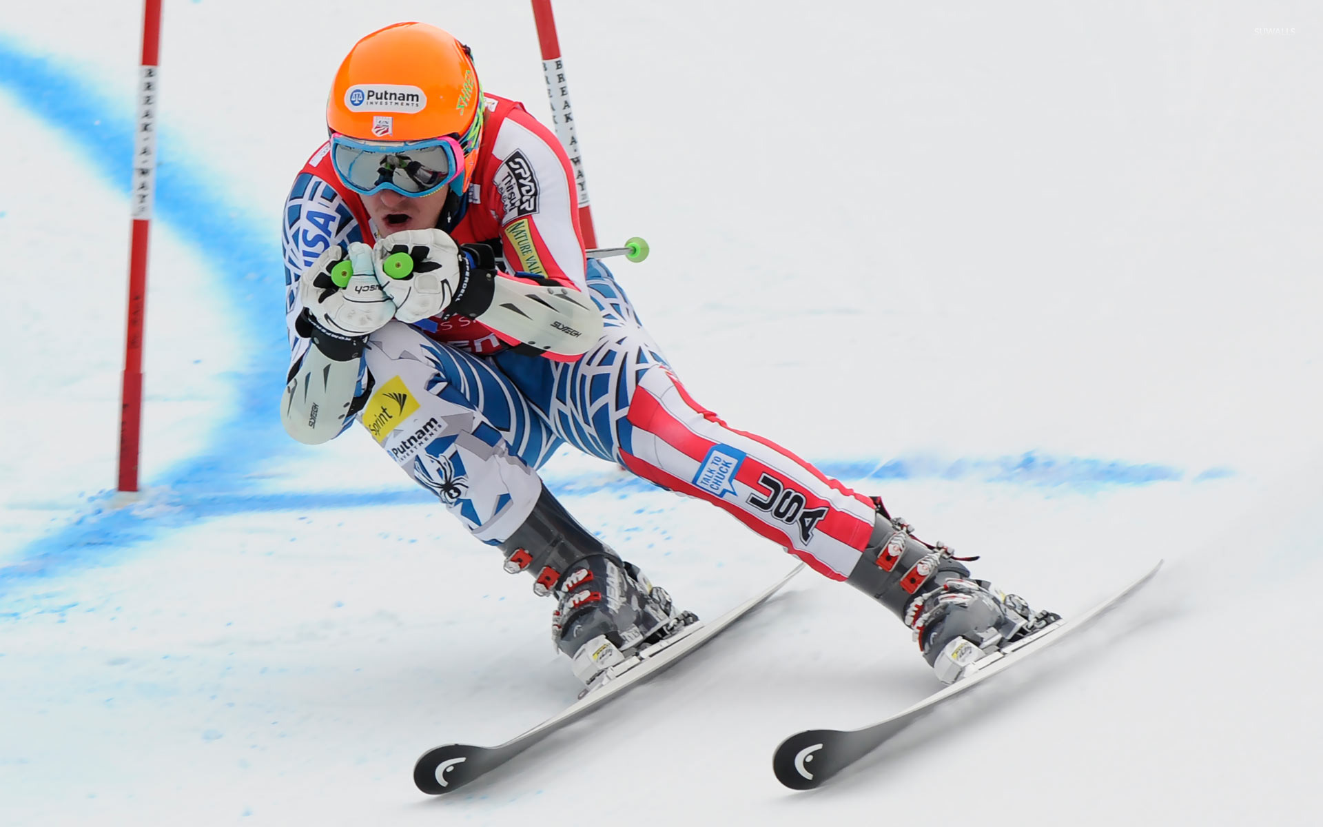 Slalom: Race on skis around obstacles, Ted Ligety, Cyclic winter sports, Downhill. 1920x1200 HD Wallpaper.