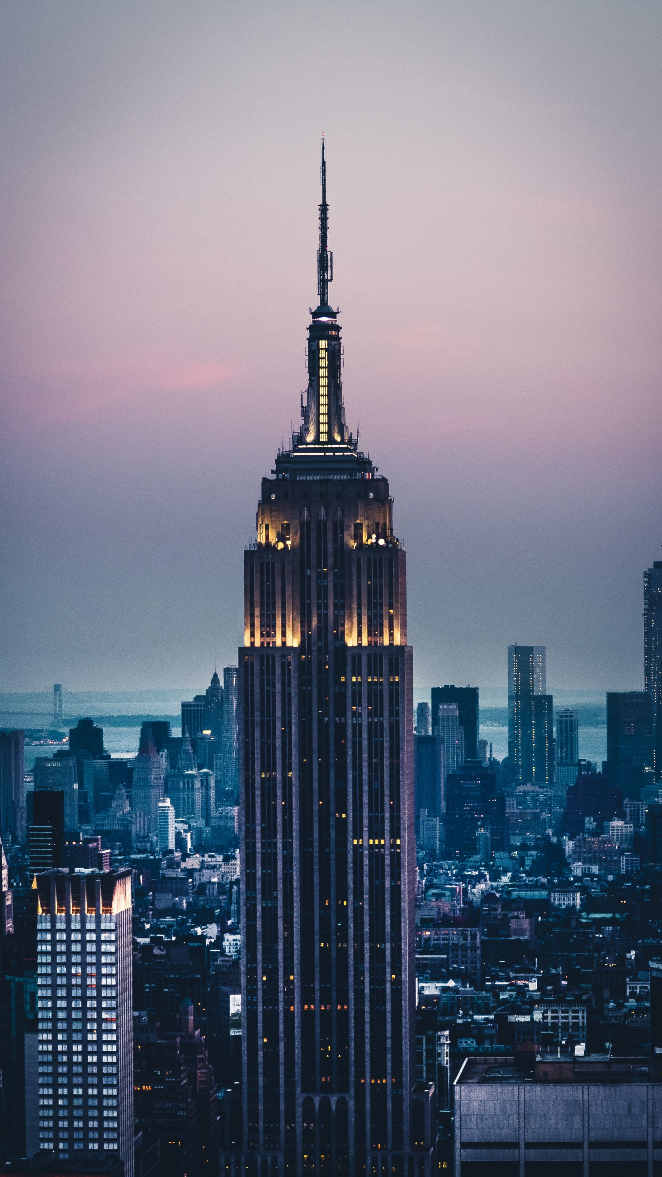 New York City, Travels, Empire State Building, Dawn, 2160x3840 4K Handy