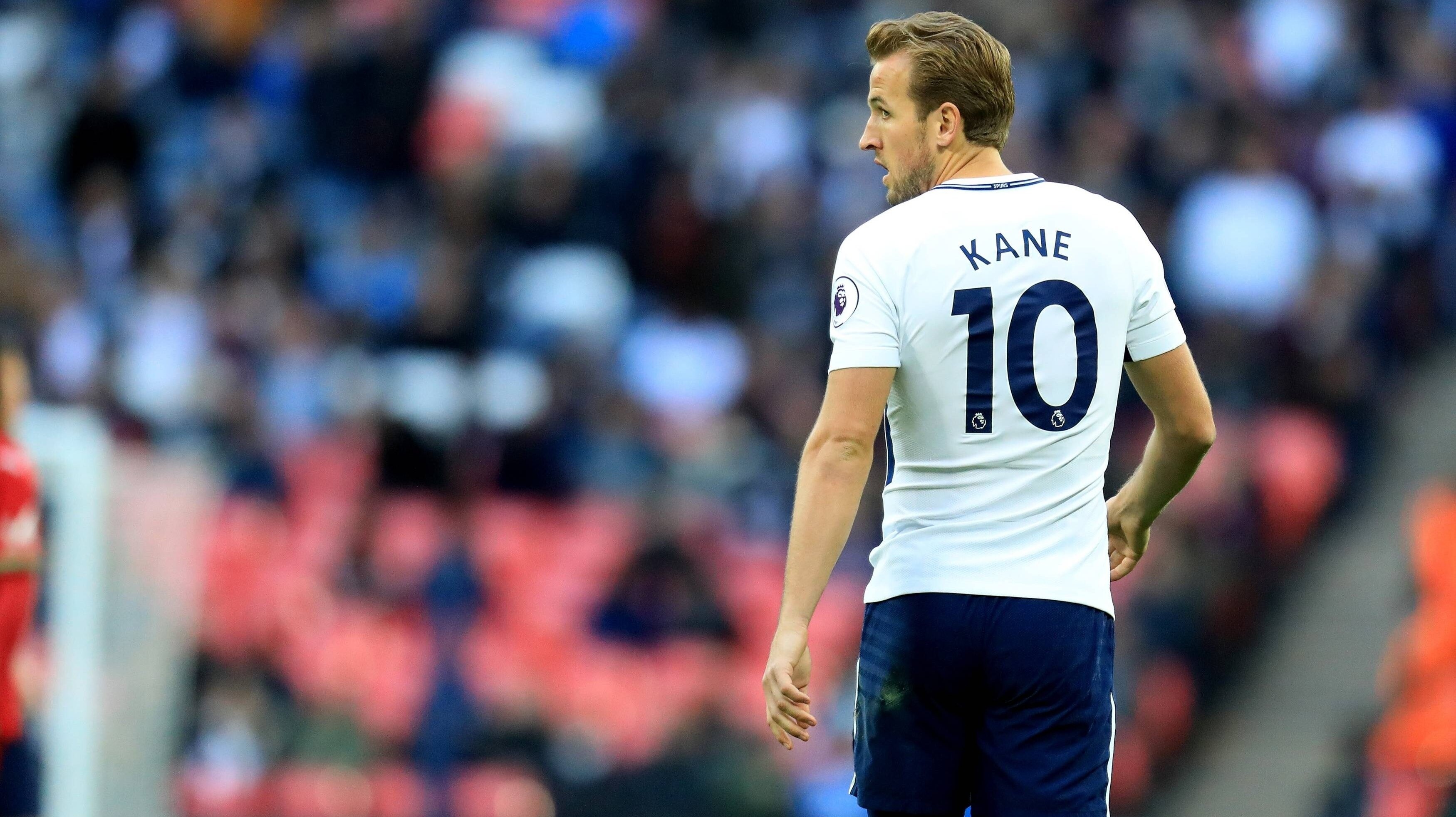 Harry Kane: An English professional footballer who plays as a striker for Premier League club Tottenham Hotspur. 3500x1970 HD Wallpaper.