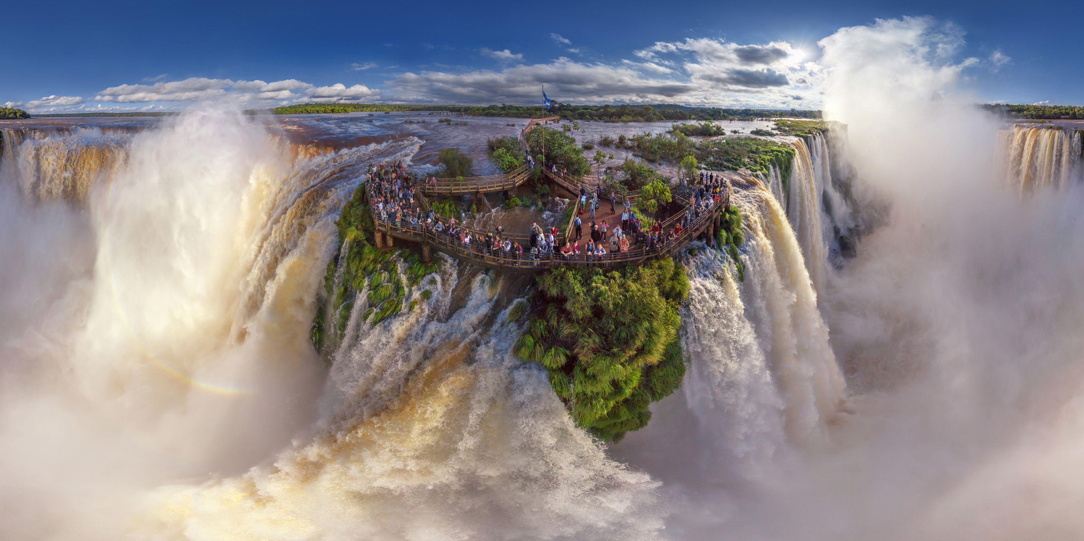 Iguazu National Park, Drone panorama photo, Canaima National Park, RBeamazed, 3500x1750 Dual Screen Desktop