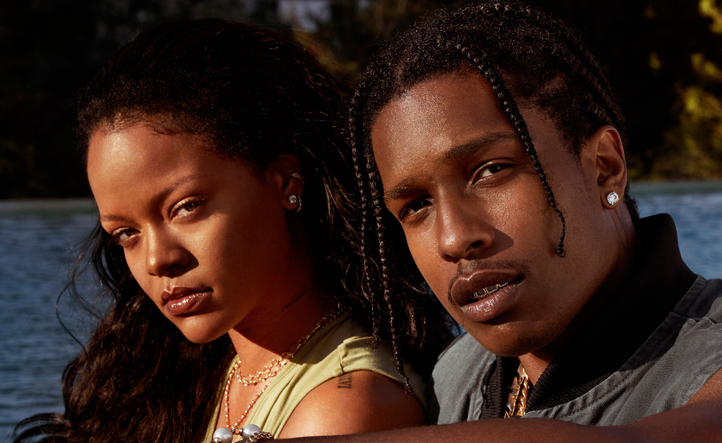 Rihanna and ASAP Rocky: An American rapper who burst on the music scene in 2011. 2400x1480 HD Wallpaper.