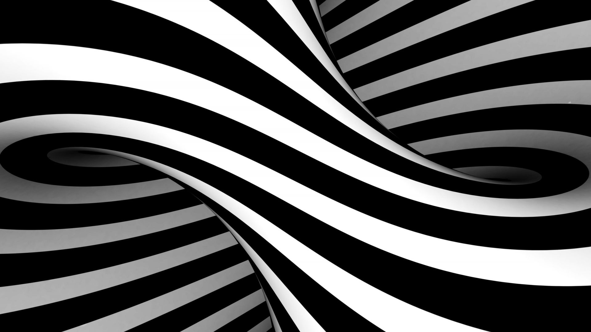 Black and white, Stripes, Optical illusion art, Abstract wallpaper, 1920x1080 Full HD Desktop