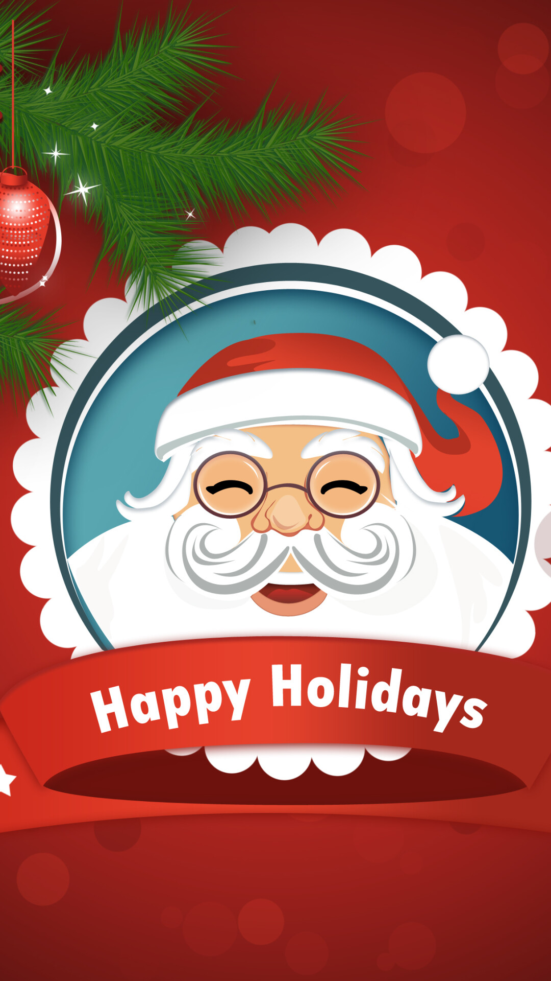 Santa Claus: Happy Holidays, The traditional patron of Christmas in the United States. 1080x1920 Full HD Background.