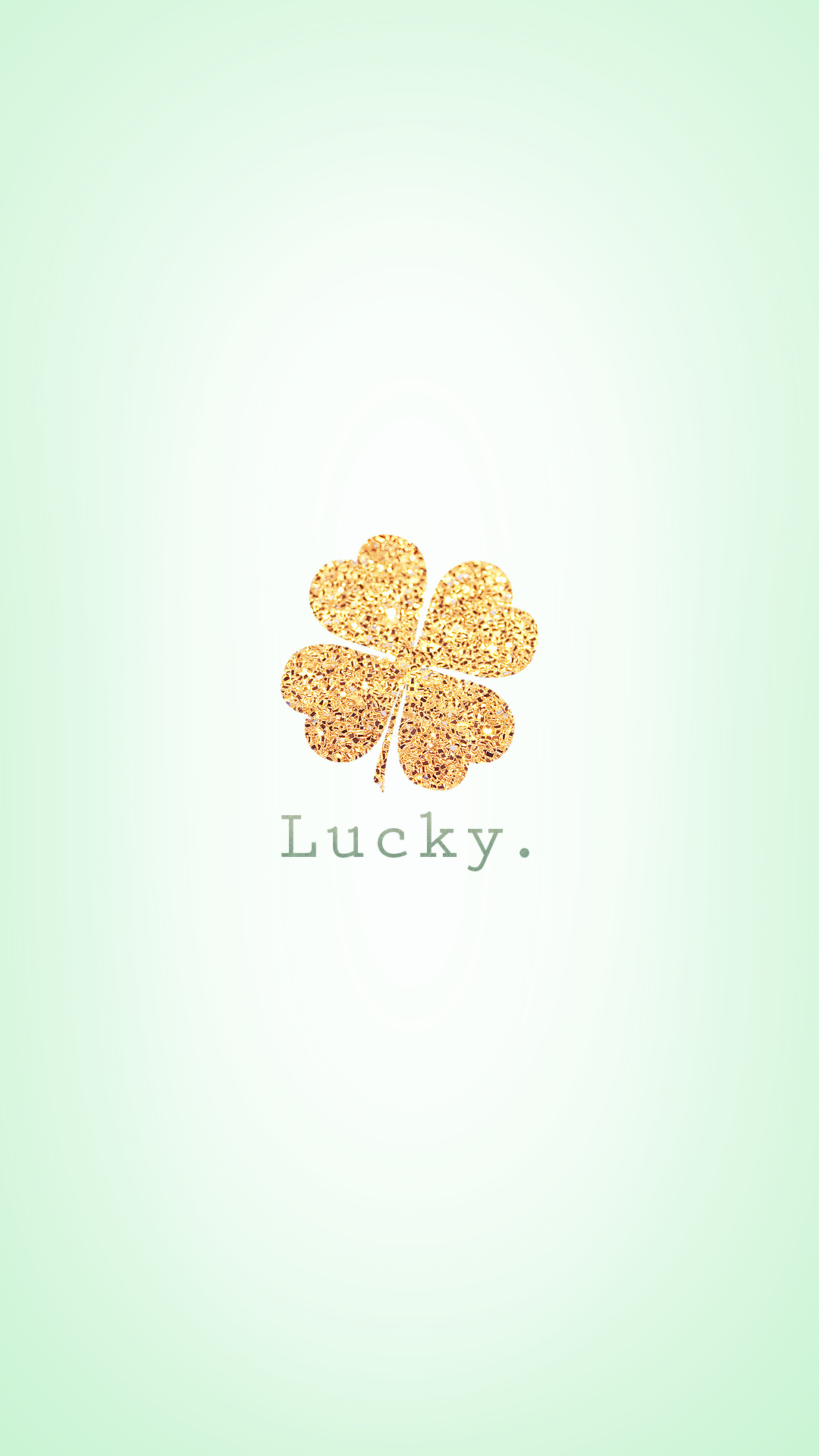 Good Luck: A golden four-leaf clover, A universally recognized symbol, Irish legend. 1080x1920 Full HD Wallpaper.