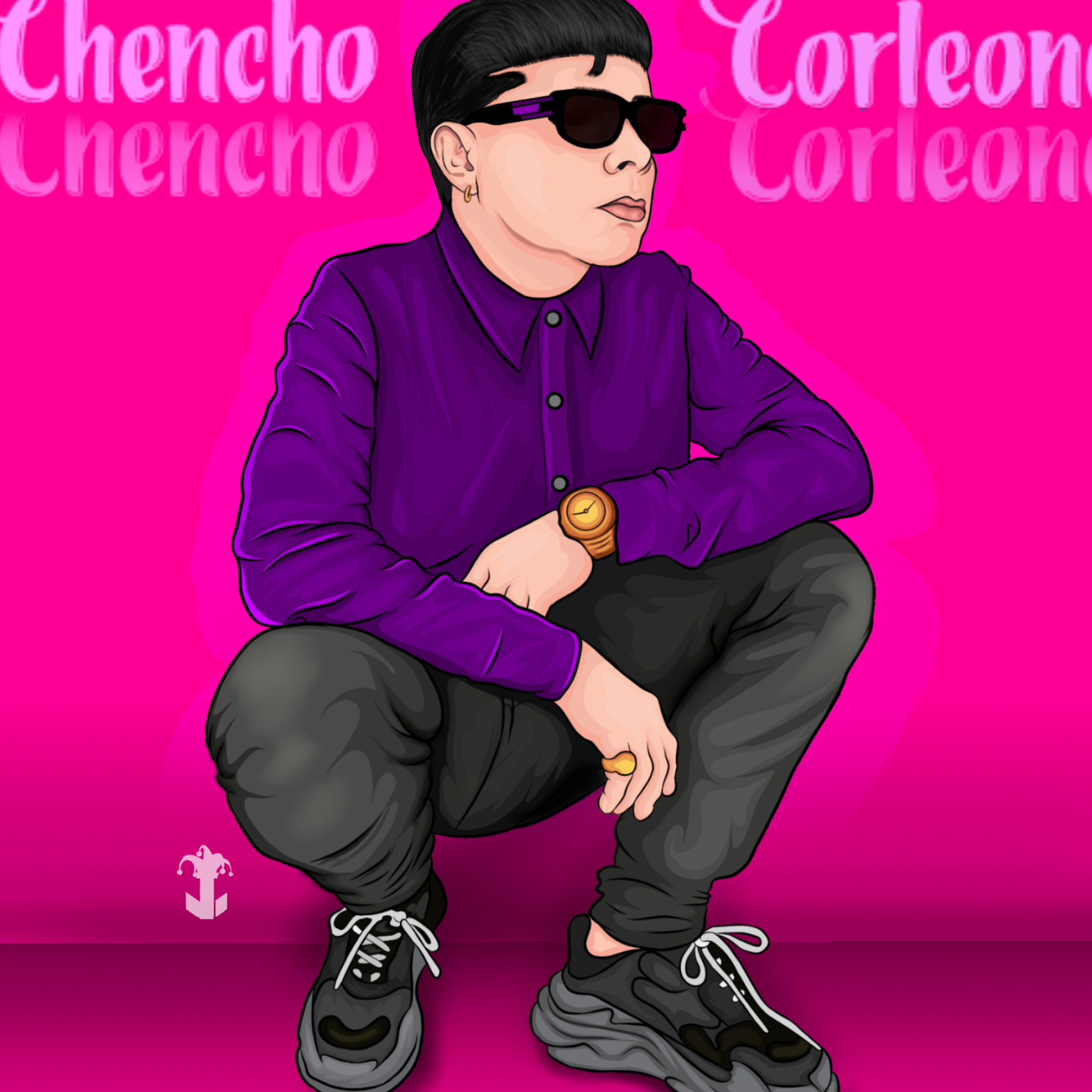 Chencho Corleone, Caricature Artwork, Nike Backgrounds, 2100x2100 HD Handy