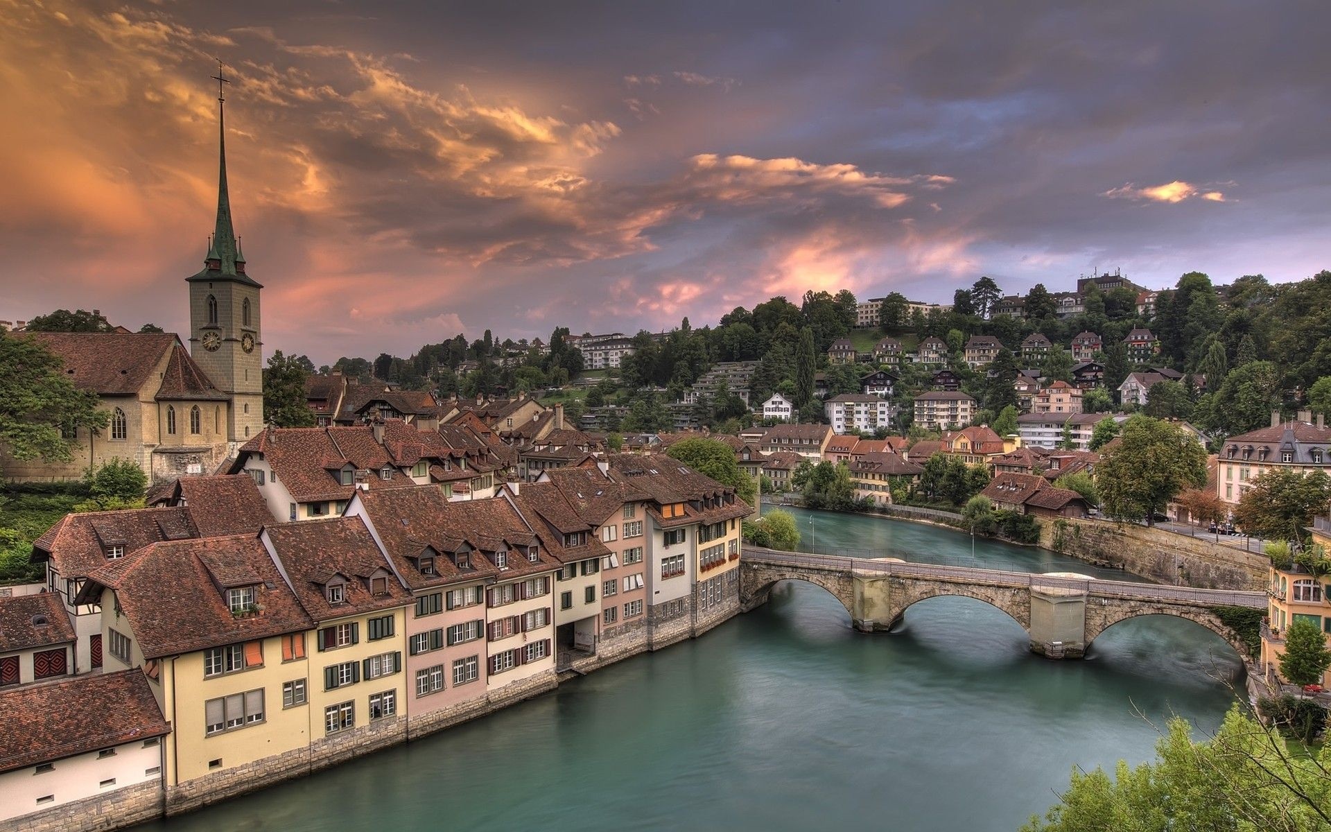 River Aare, Switzerland, Travels, bern, 1920x1200 HD Desktop