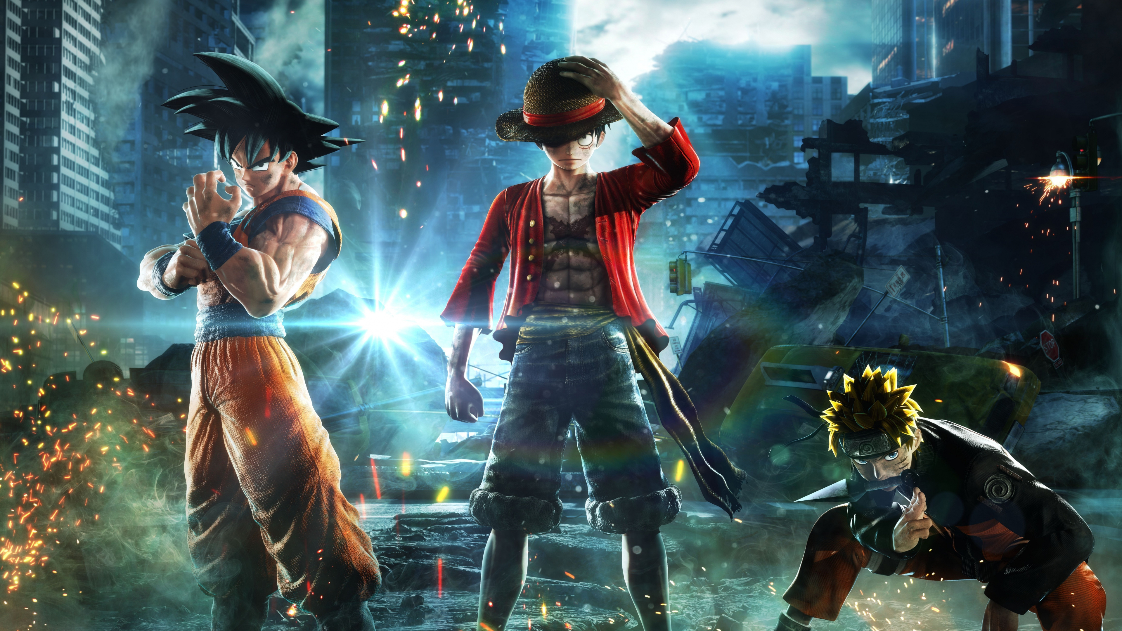 Jump Force wallpaper, Anime video game, Goku and Luffy, 4K game visuals, 3840x2160 4K Desktop