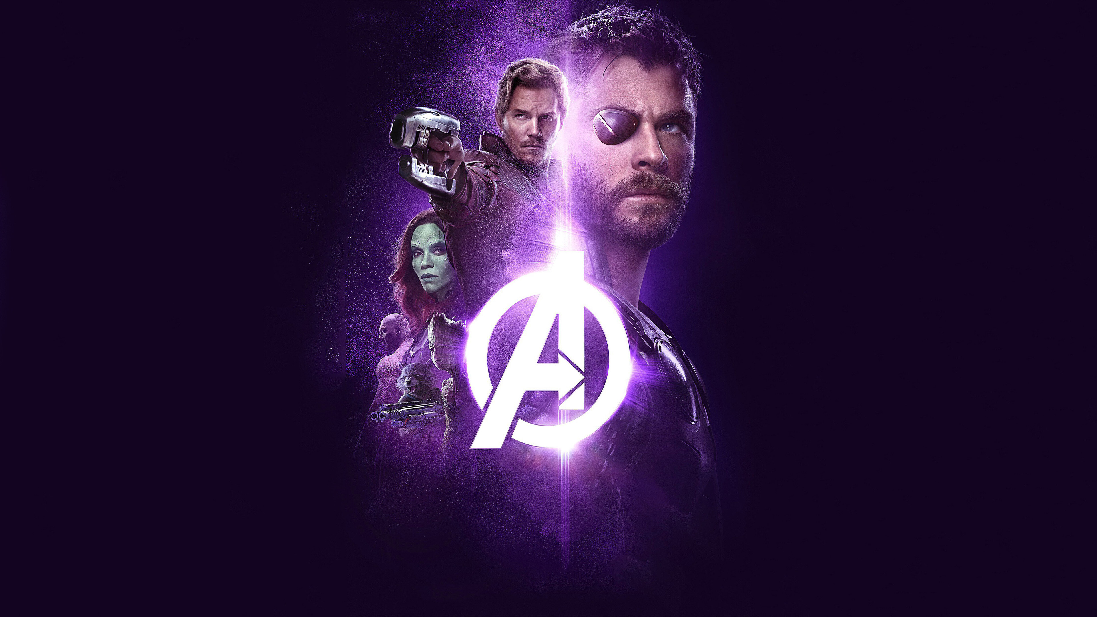 Avengers: Infinity War, 2018, Power Stone, Poster. 3840x2160 4K Background.