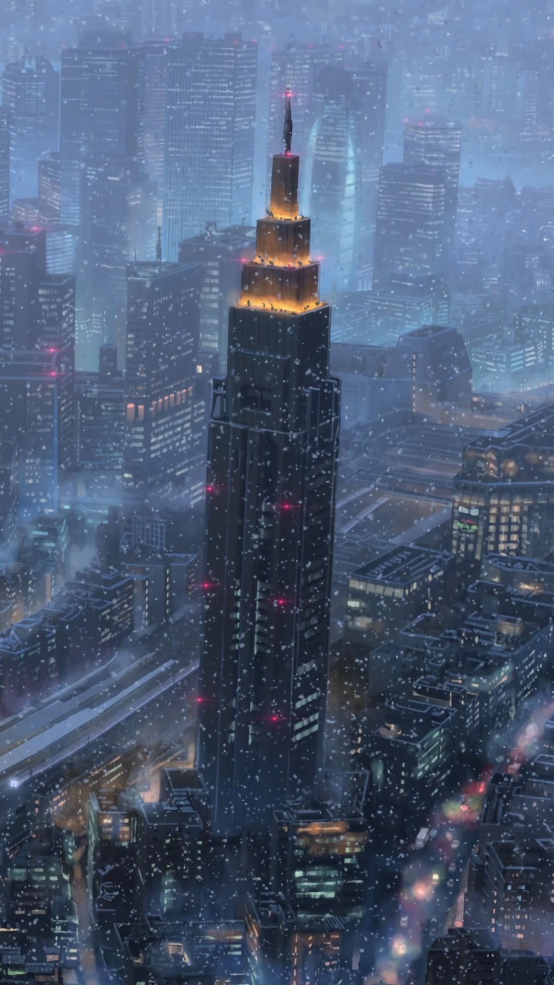 Makoto Shinkai Anime, Kimi no Na wa, Cityscape, Sony Xperia, 2160x3840 4K Phone