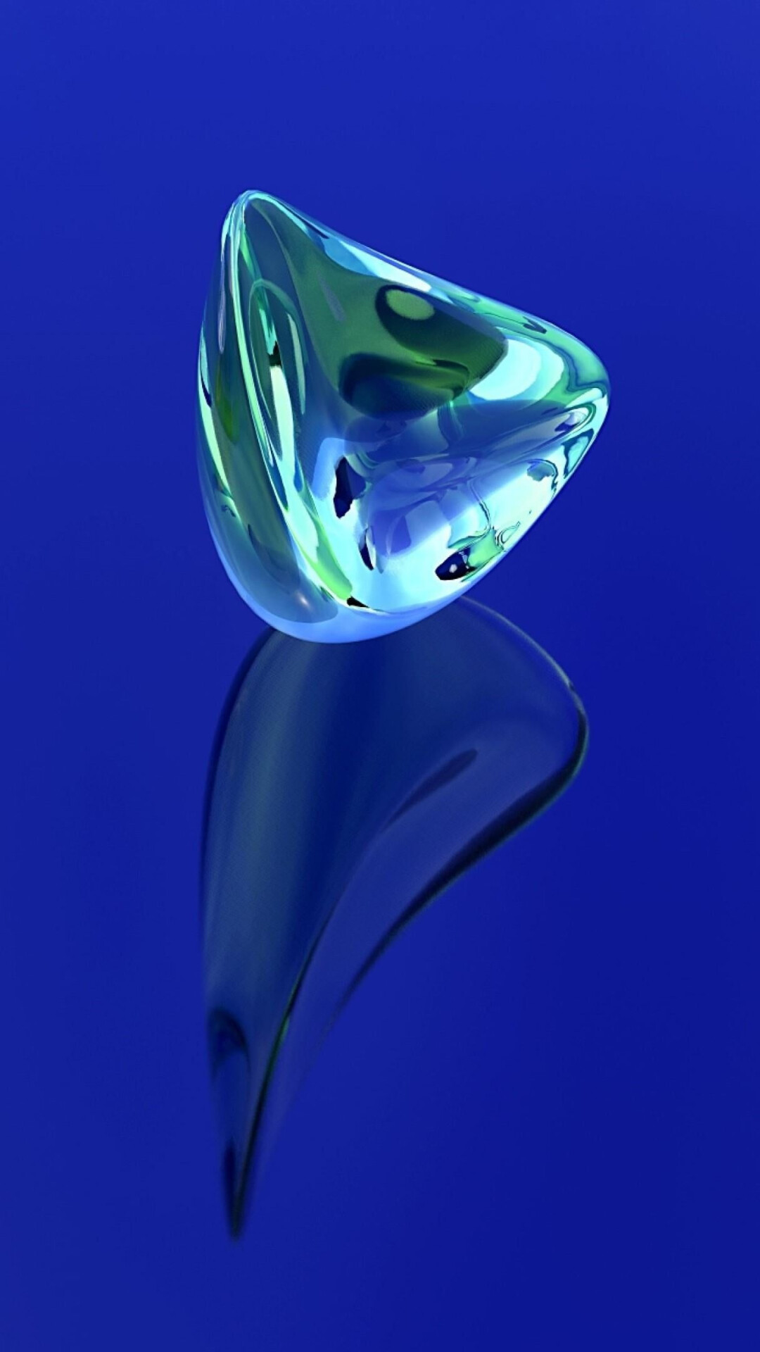 Glass: Blue gemstone, Reflection, A natural material produced by fast cooling of magma. 1080x1920 Full HD Background.