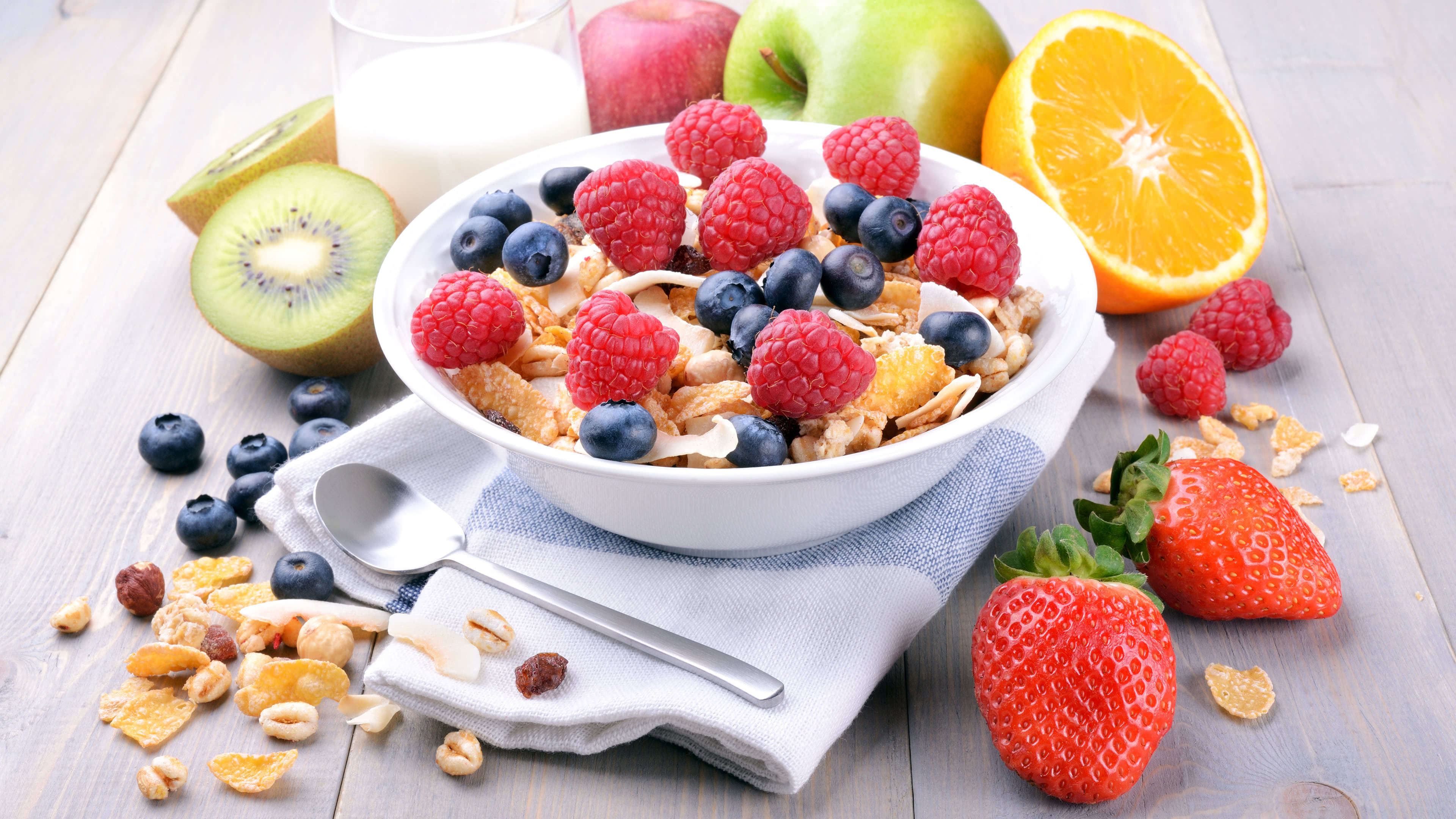 Cereal, Fruit, Breakfast, UHD, 3840x2160 4K Desktop