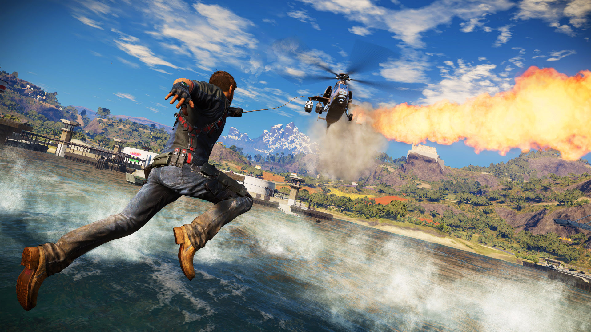 Game review, Just Cause 3, Explosive gameplay, Open-world action, 1920x1080 Full HD Desktop