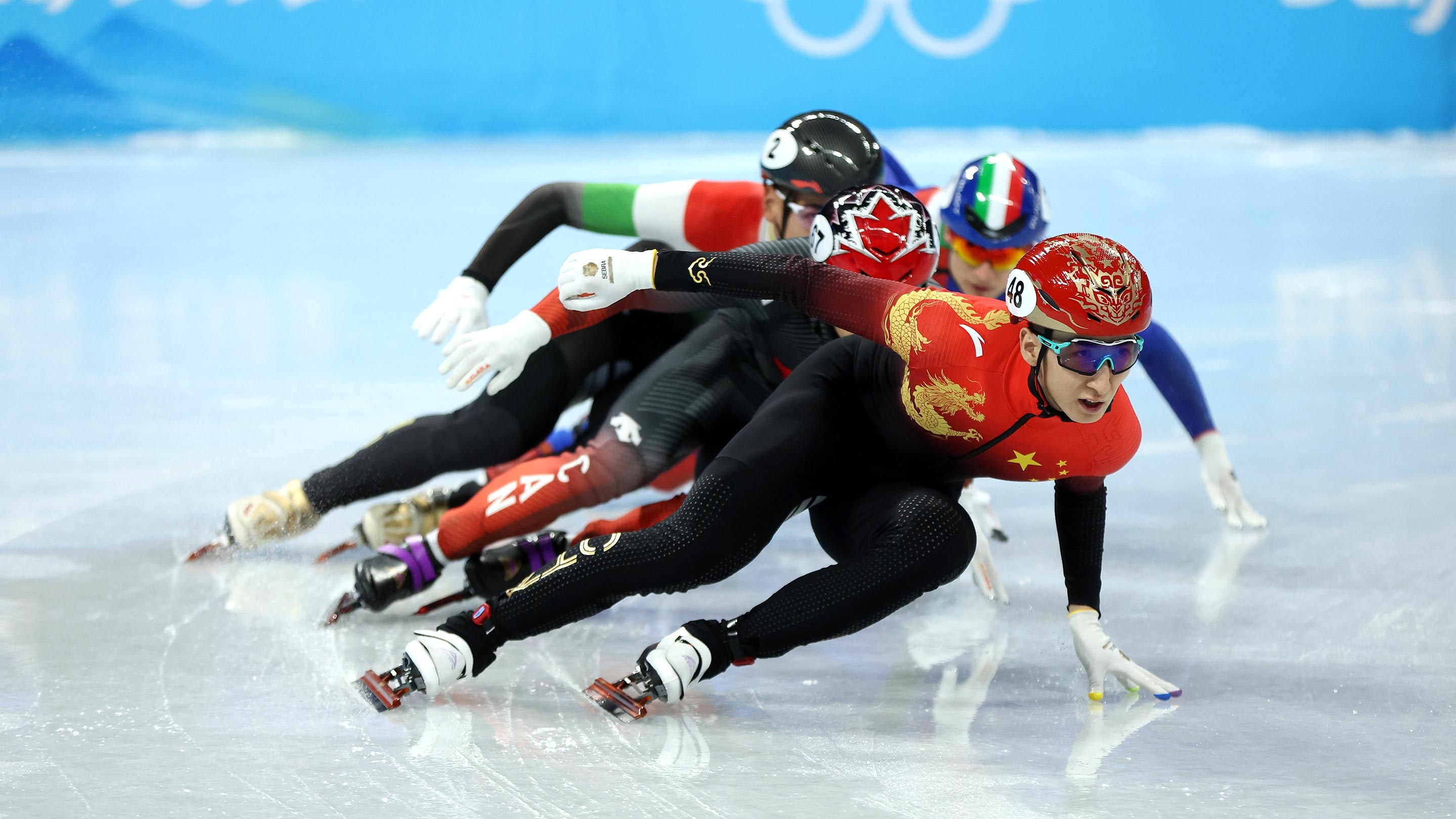 Olympics: Beijing 2022, Short-track speed skating, Mixed relay. 2880x1620 HD Wallpaper.