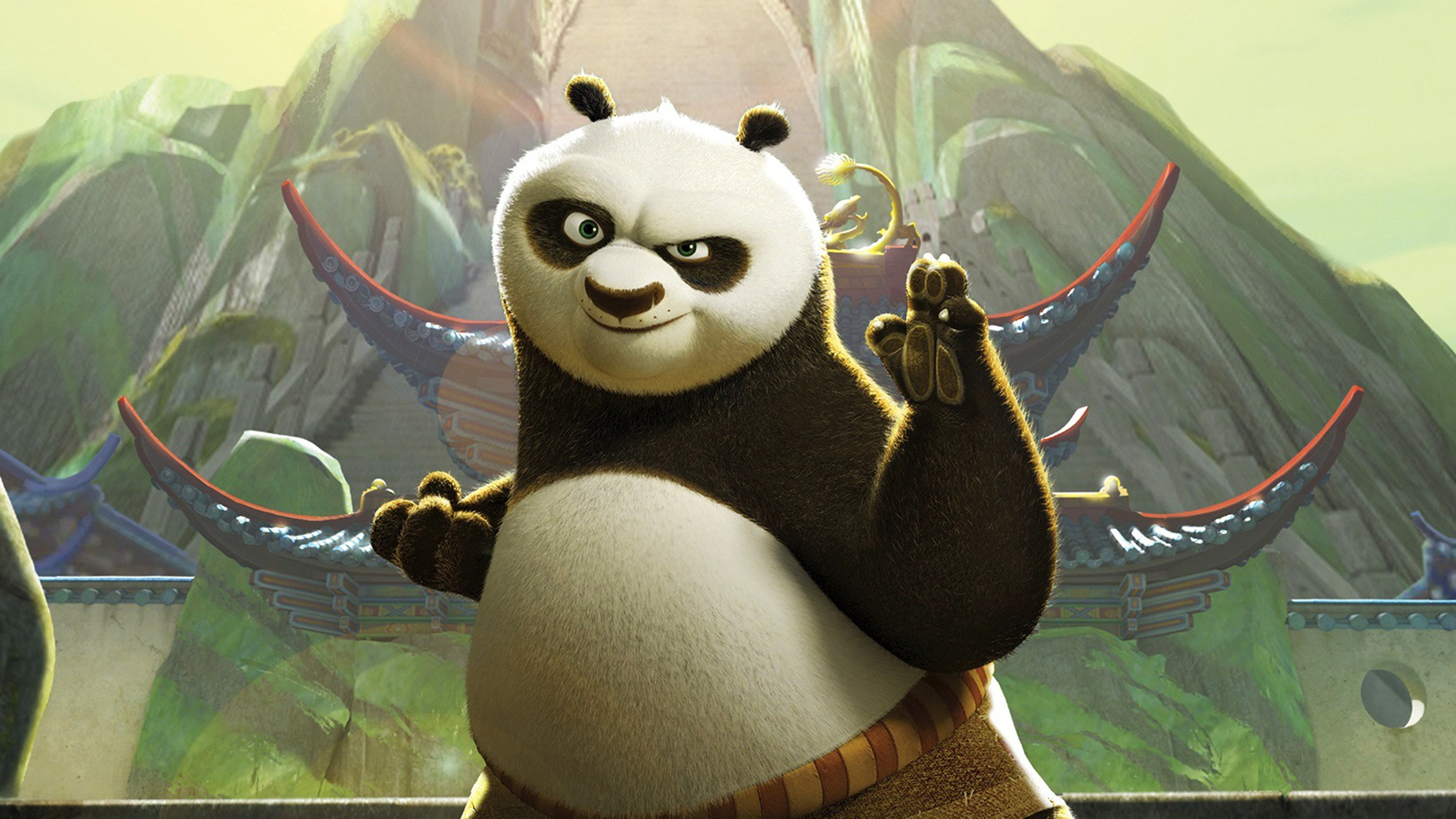 DreamWorks: Kung Fu Panda, A 2008 American computer-animated martial arts comedy film. 3840x2160 4K Wallpaper.