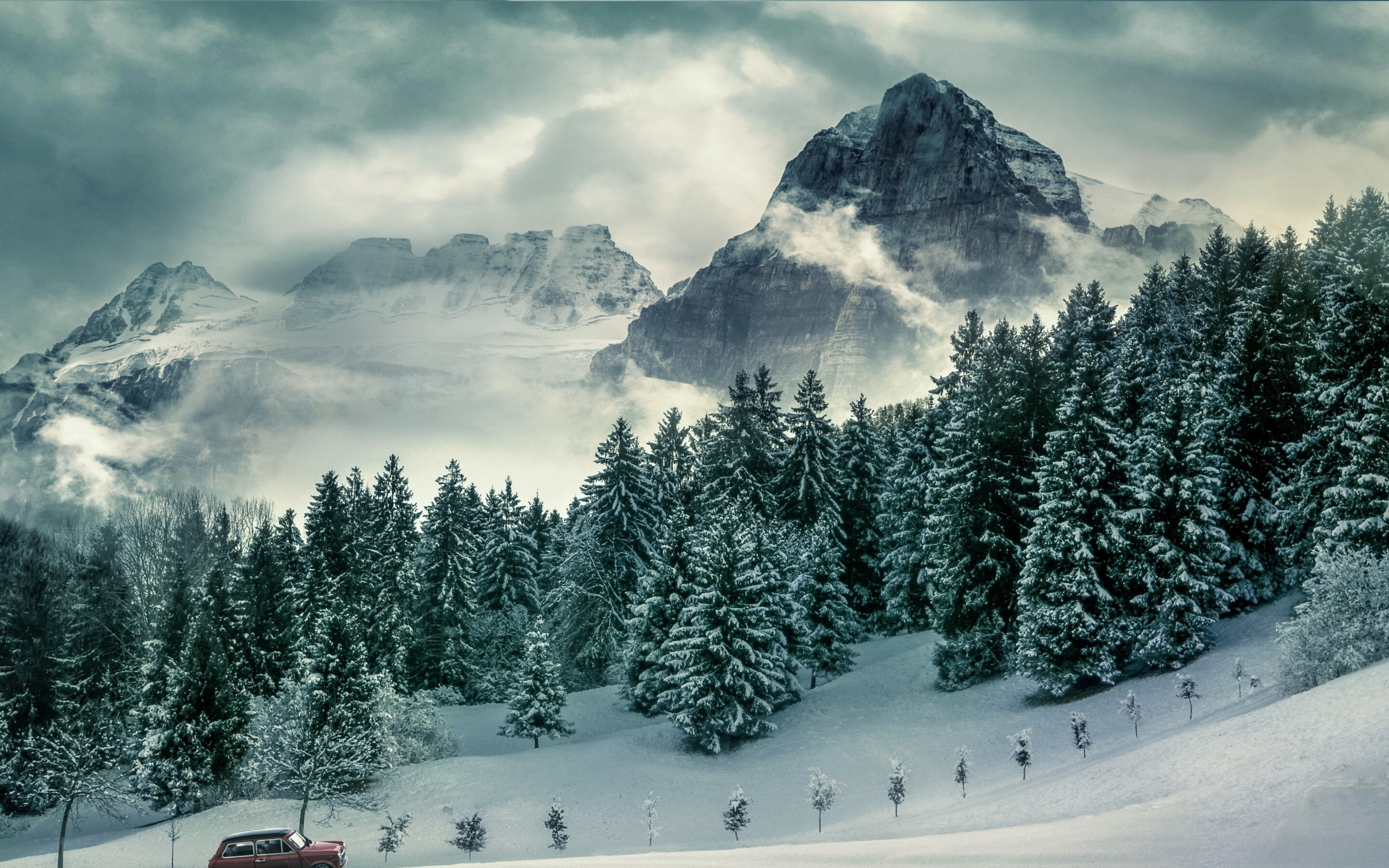 Baum, Natur, Waldhintergrund, Berge, 2880x1800 HD Desktop
