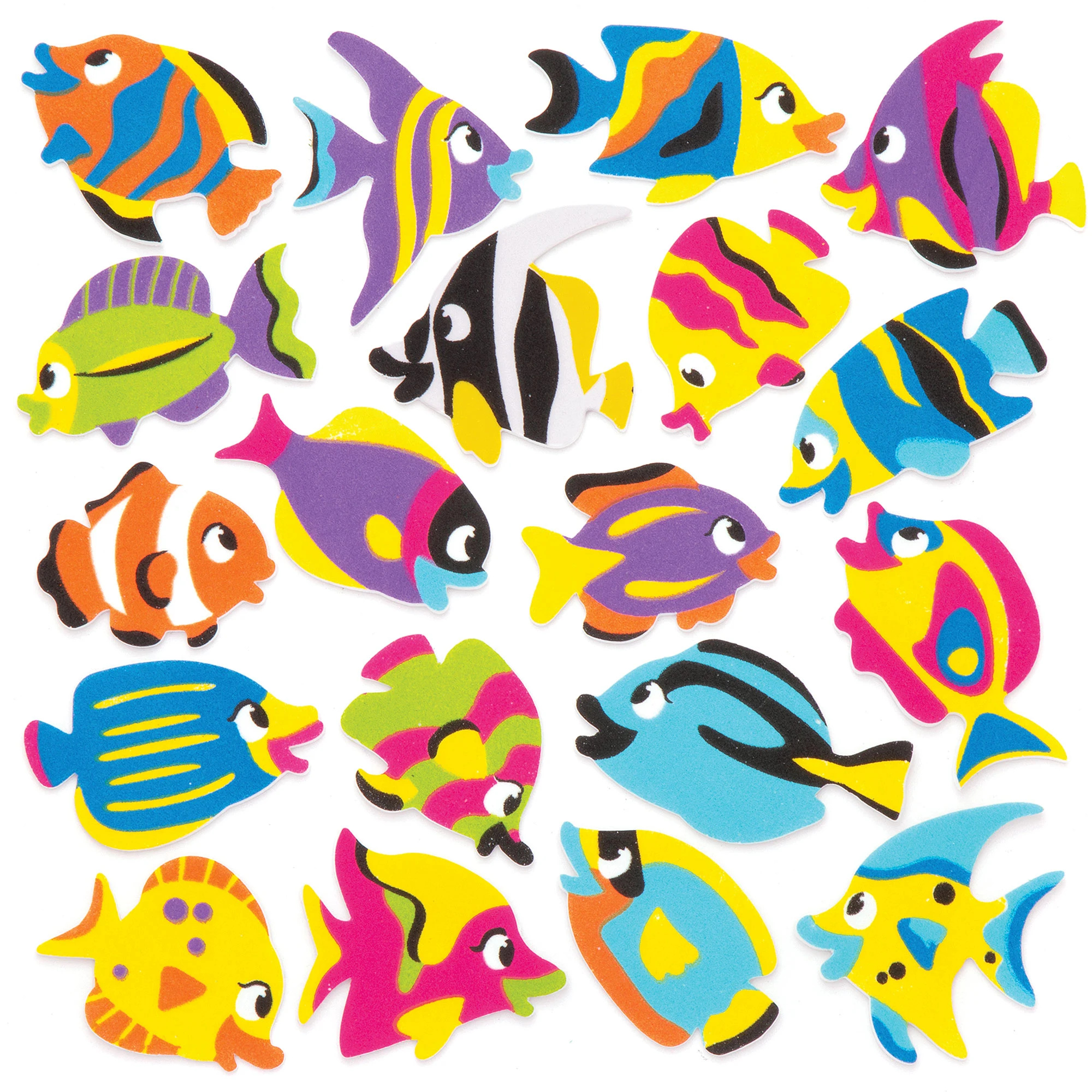 Fun fish foam stickers, Tropical fish crafts, Creative fish-themed designs, Underwater adventures, 2000x2000 HD Phone