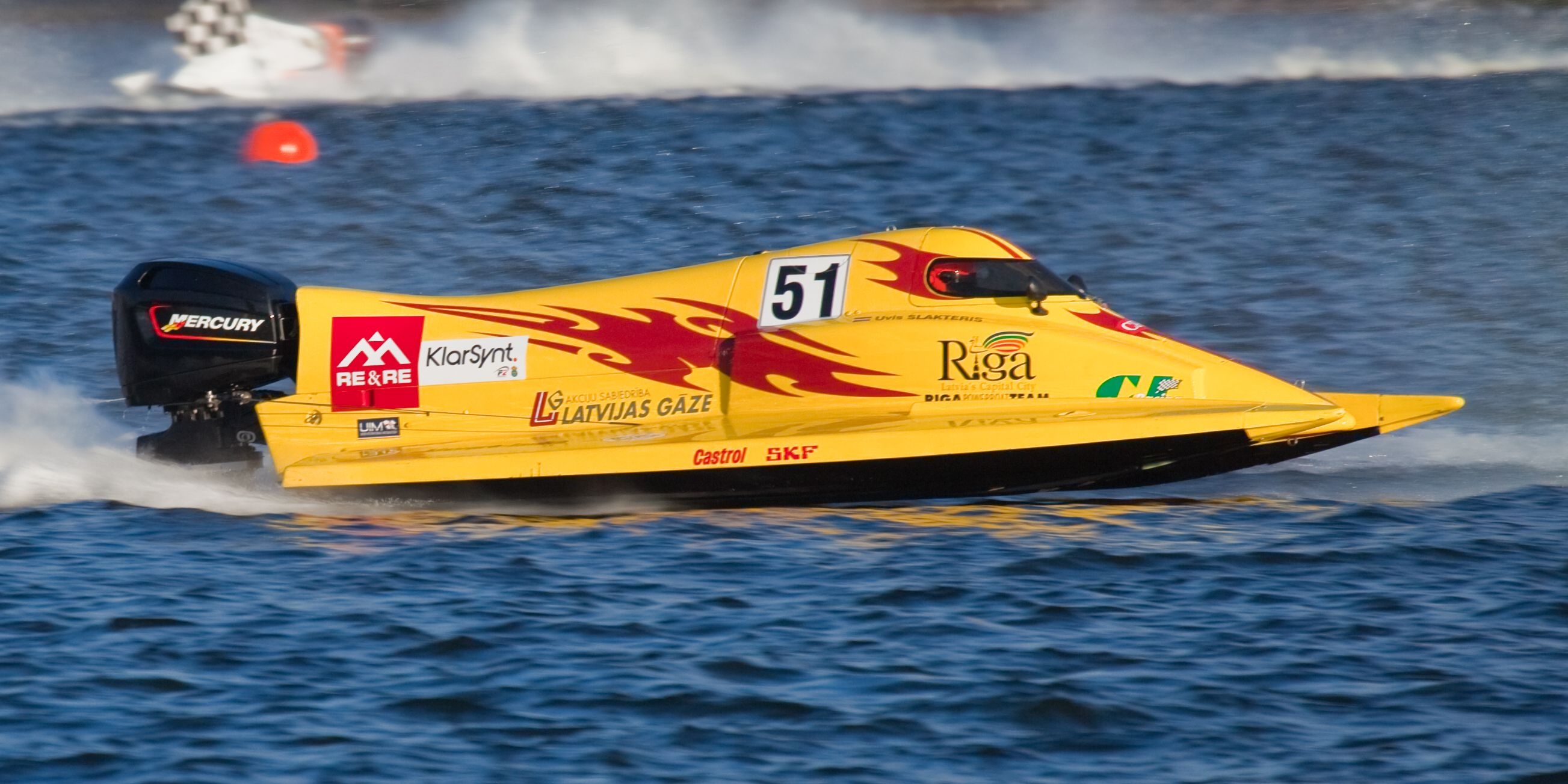 Hydroplane: Boat Race, Inboard Powerboat Circuit, Vessel, Lake. 2610x1310 HD Wallpaper.