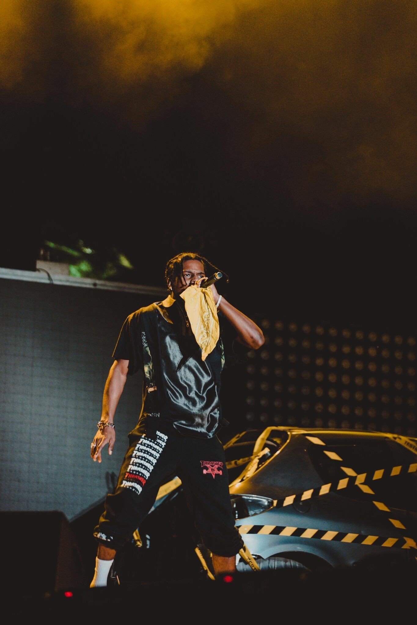 A$AP Rocky, Concert vibes, Vibrant wallpaper, Musical performance, 1370x2050 HD Phone