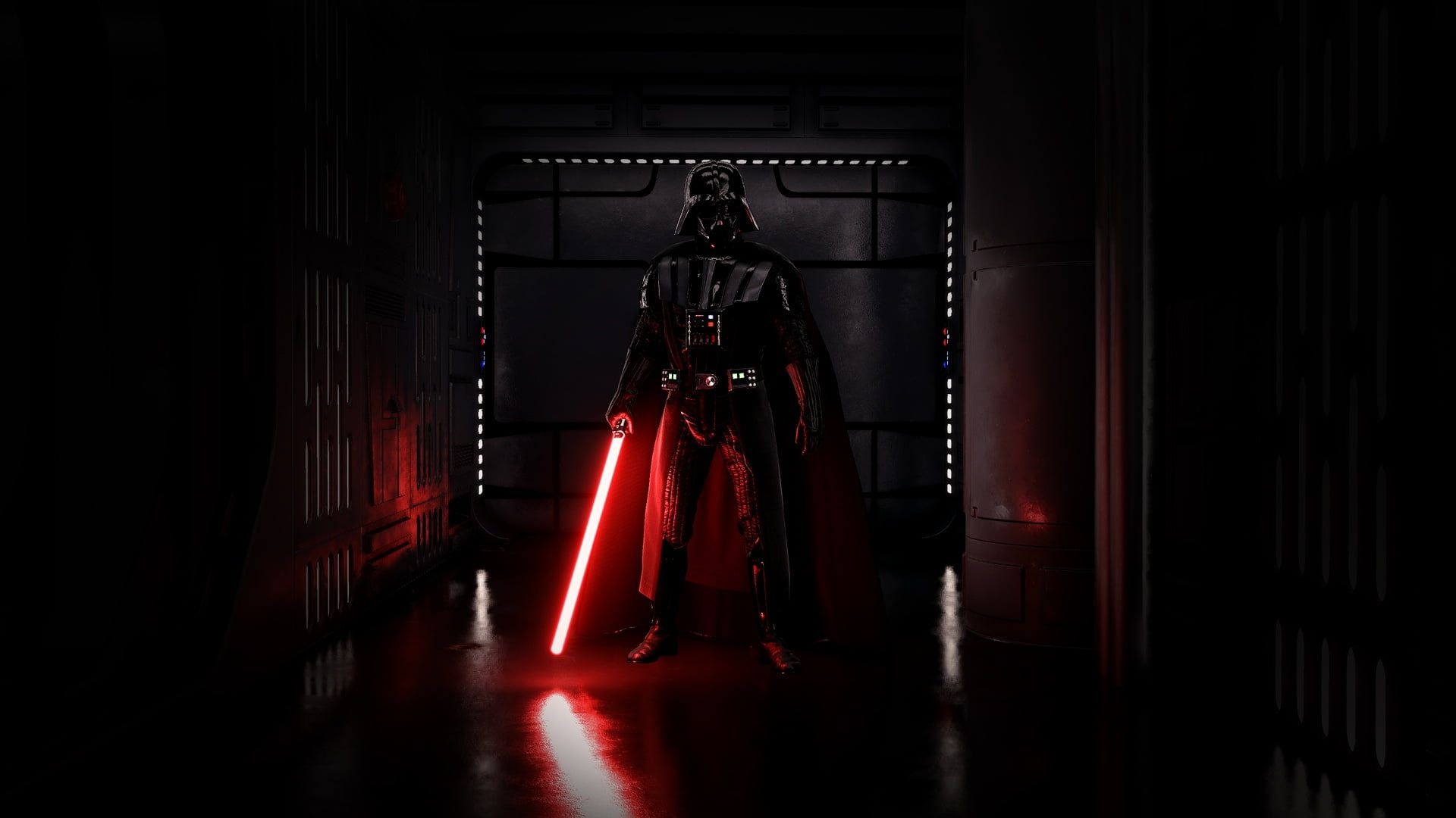 Sith: Darth Vader, An evil and frightening character in the Star Wars films. 1920x1080 Full HD Background.