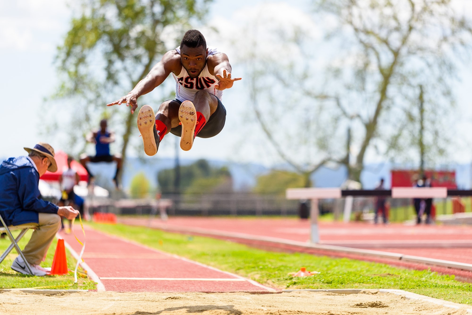 Long Jump: Javari Fairclough, 2018 Men's Track and field, CSUN Athletics, Outdoor sports. 2000x1340 HD Wallpaper.