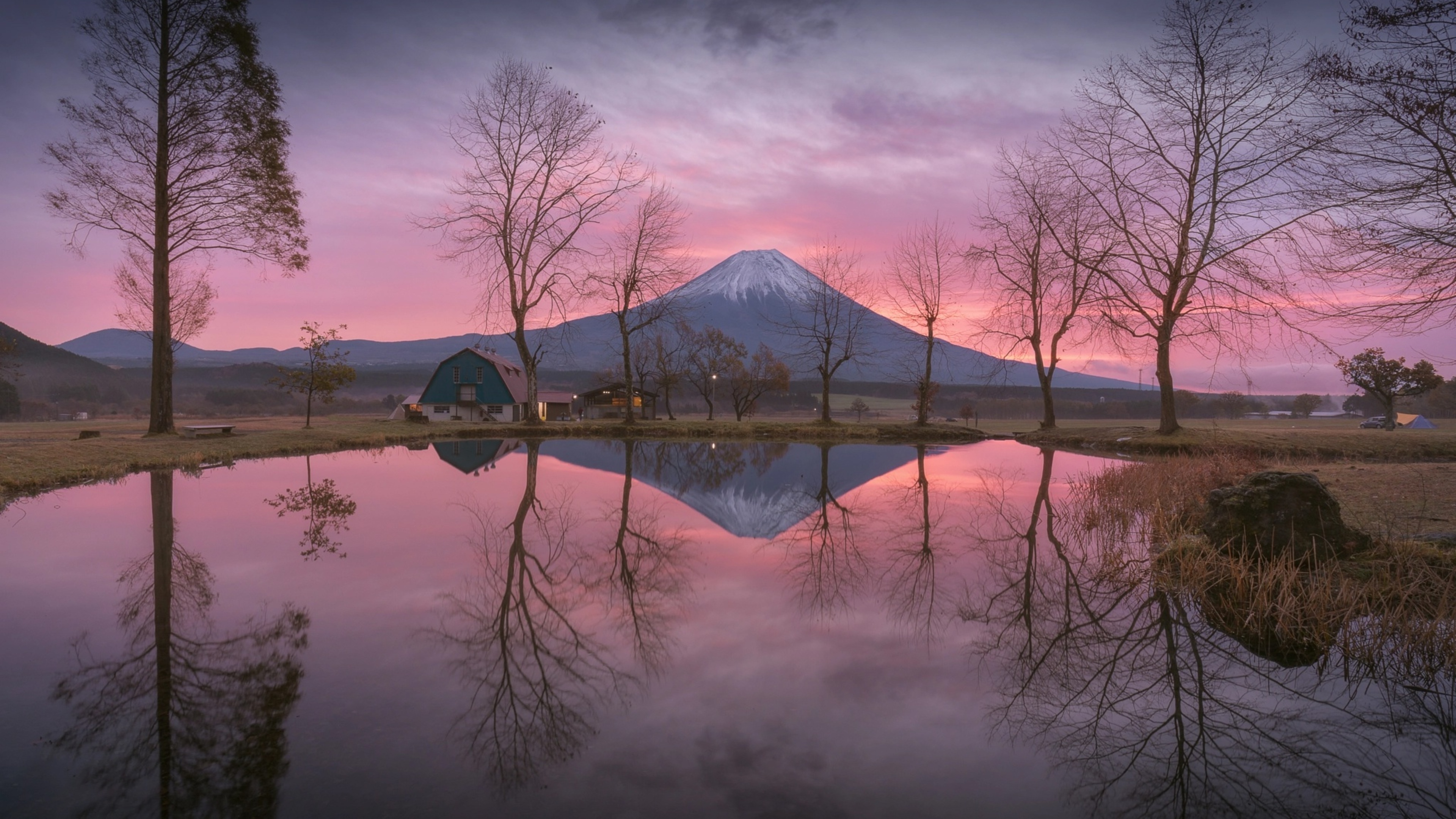 Mount Fuji, Travels, Reflection, Serene, 3840x2160 4K Desktop
