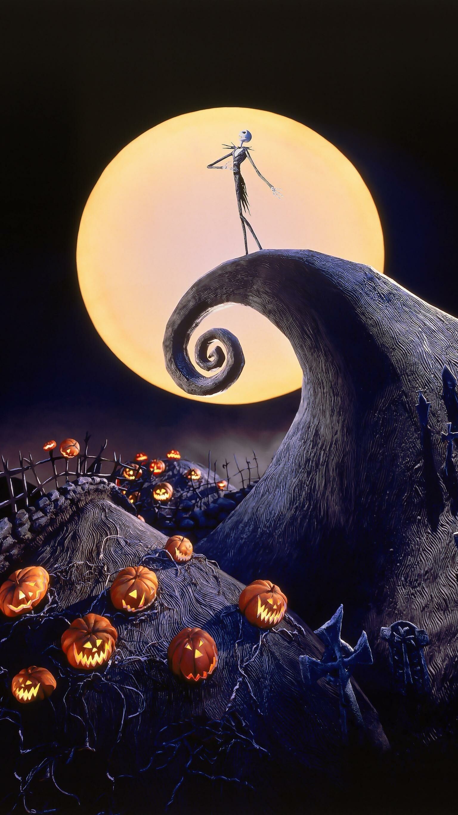 The Nightmare Before Christmas: The Halloween Town characters' obsession with Christmas and the discovery of the Christmas spirit. 1540x2740 HD Wallpaper.