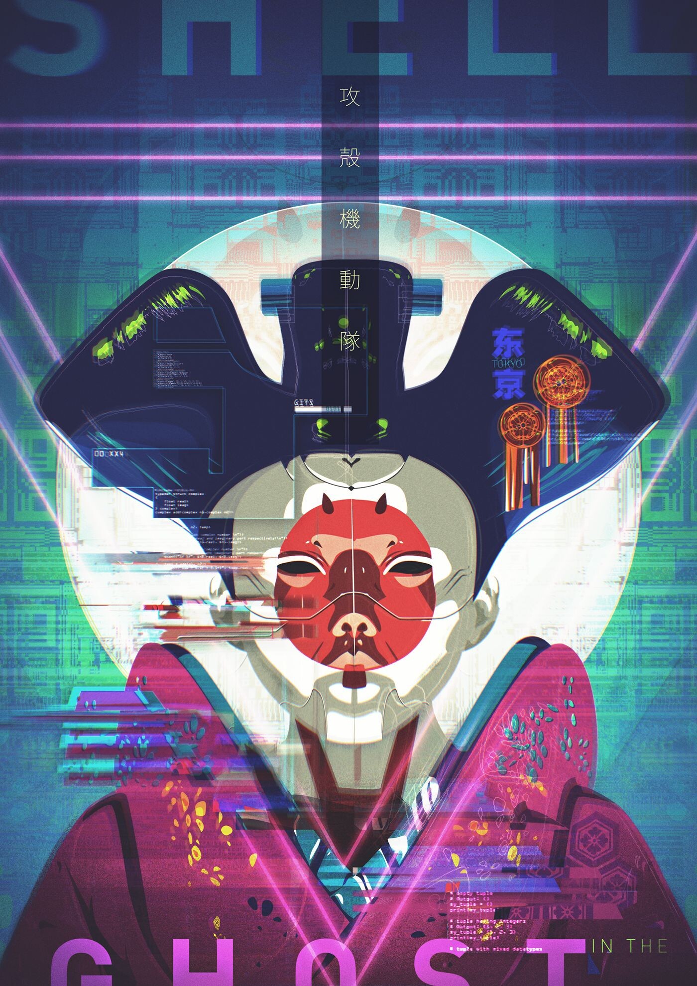 Ghost in the Shell (Anime): The red geisha robot, A 2017 science fiction action film directed by Rupert Sanders and written by Jamie Moss. 1400x1980 HD Wallpaper.