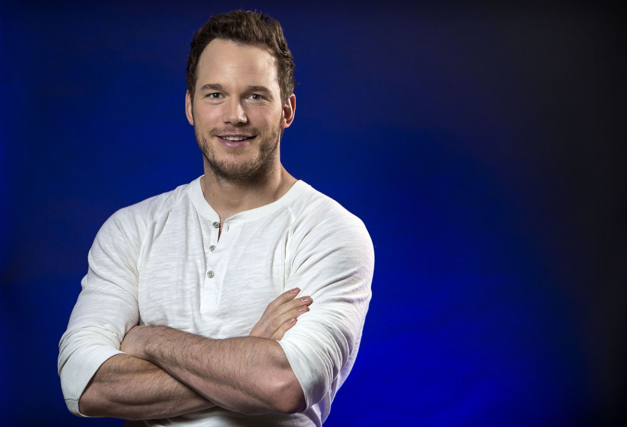 Chris Pratt: Received a star on the Hollywood Walk of Fame, April 21, 2017. 2050x1400 HD Background.