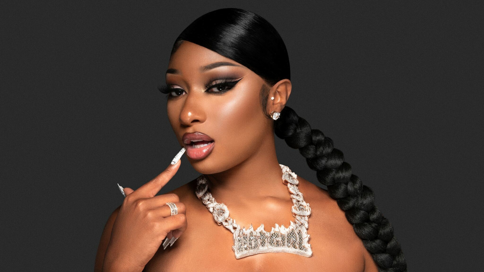 Megan Thee Stallion: "Cry Baby", featuring DaBaby, was released on February 3, 2021. 2050x1160 HD Background.