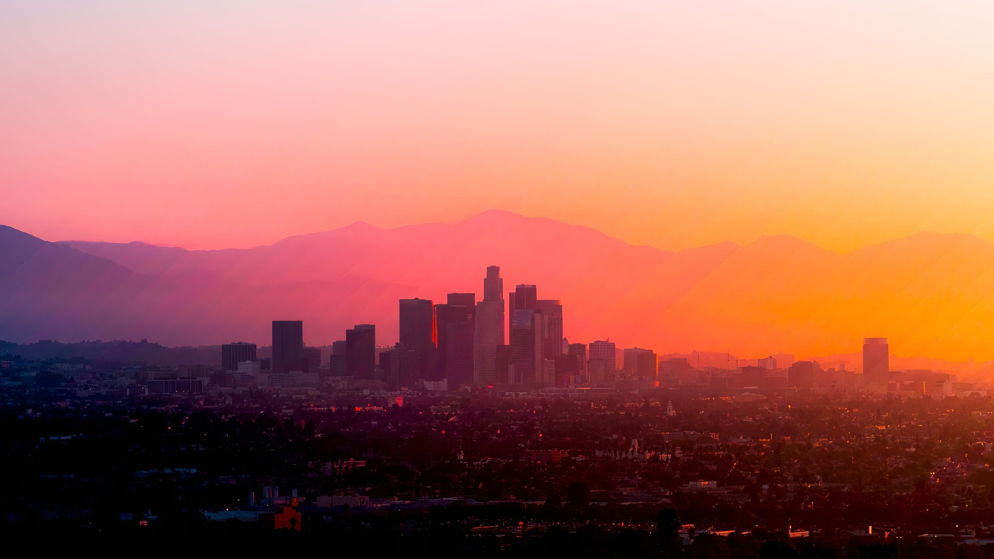 Hollywood Skyline, Los Angeles, Wallpaper backgrounds, Desktop, 3840x2160 4K Desktop