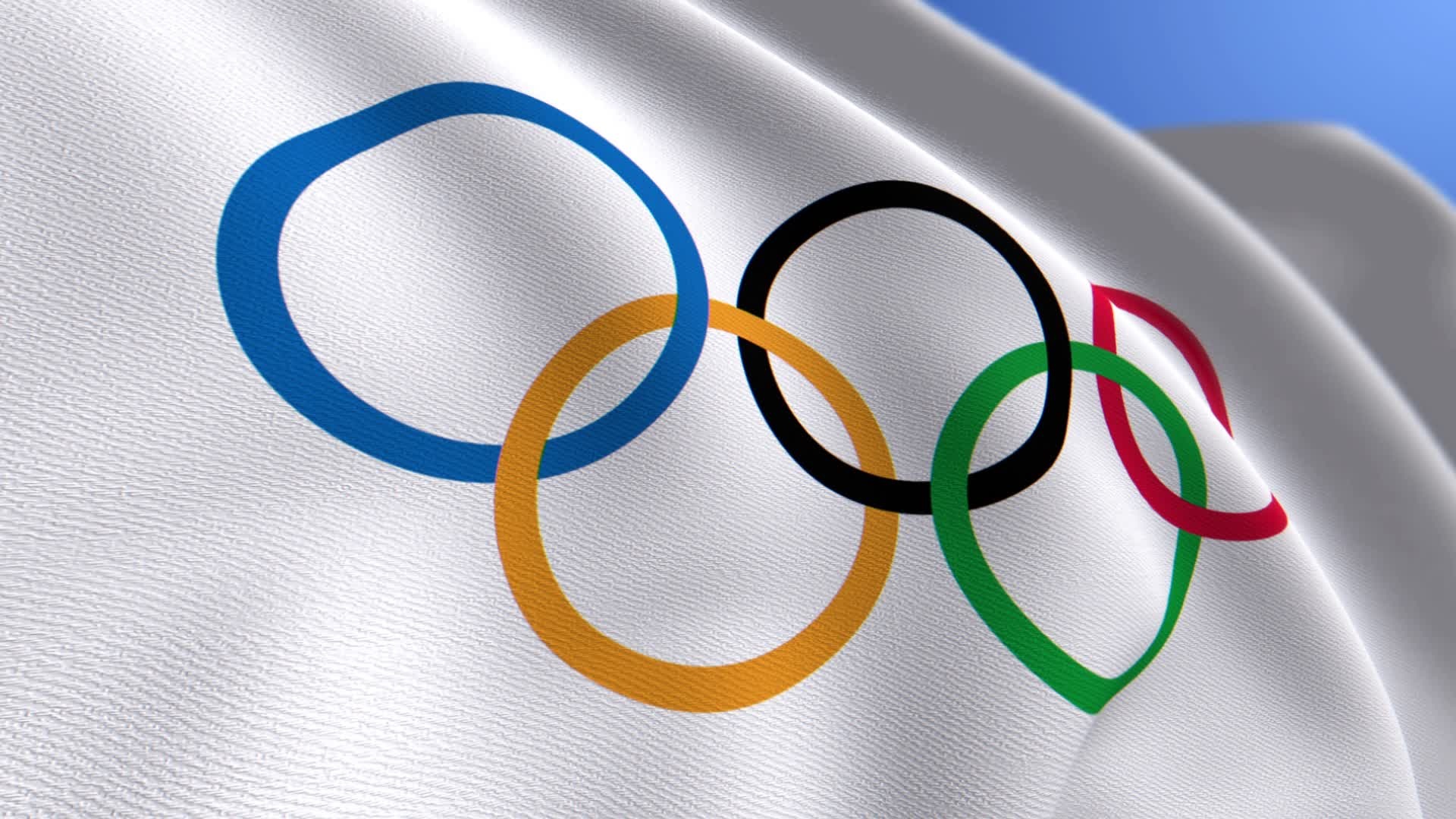 Olympics: Flag, A white field bearing five equal interlocking rings, An Olympic property. 1920x1080 Full HD Wallpaper.